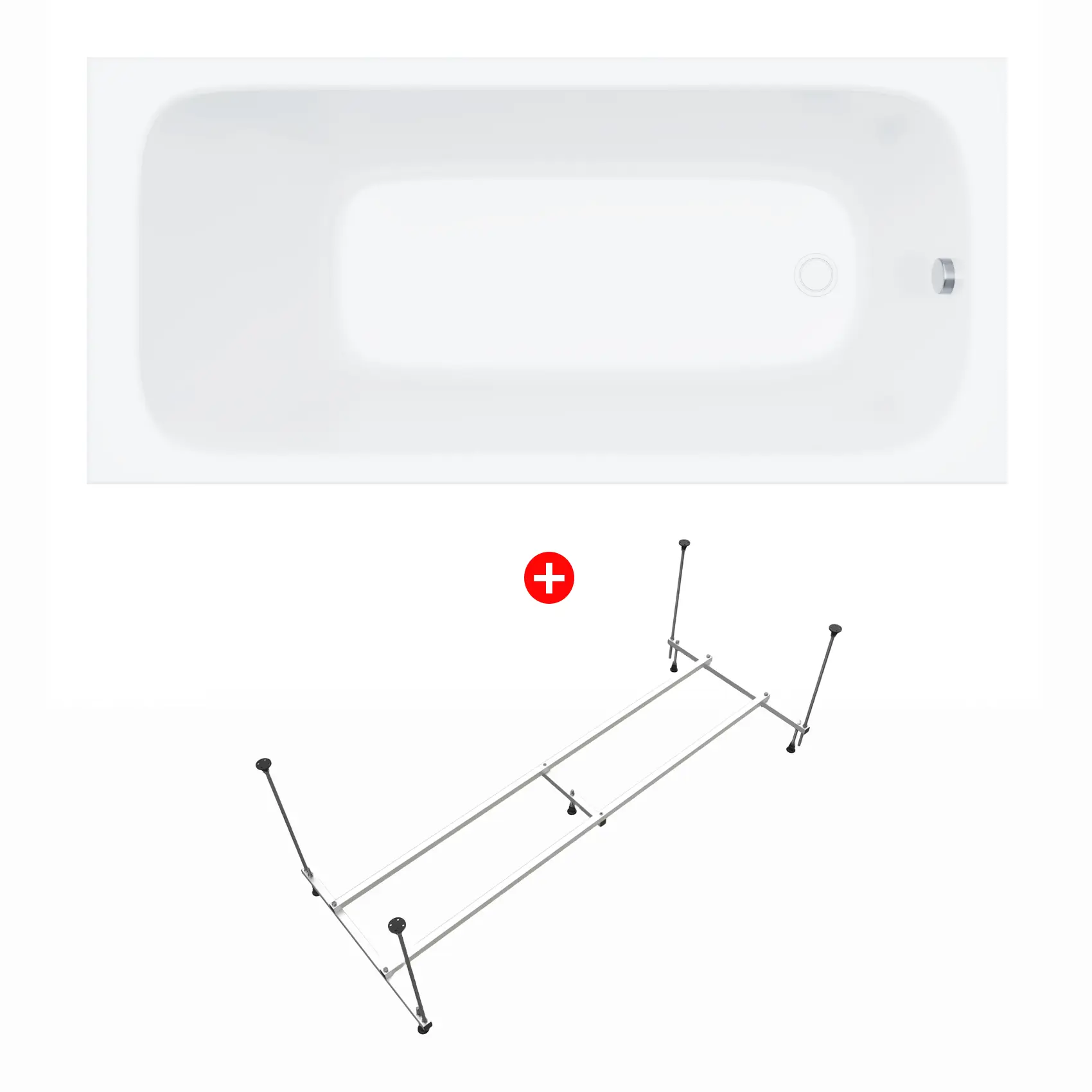 Изображение товара Акриловая ванна Enio Neo 180x80 с каркасом глянцевая белая