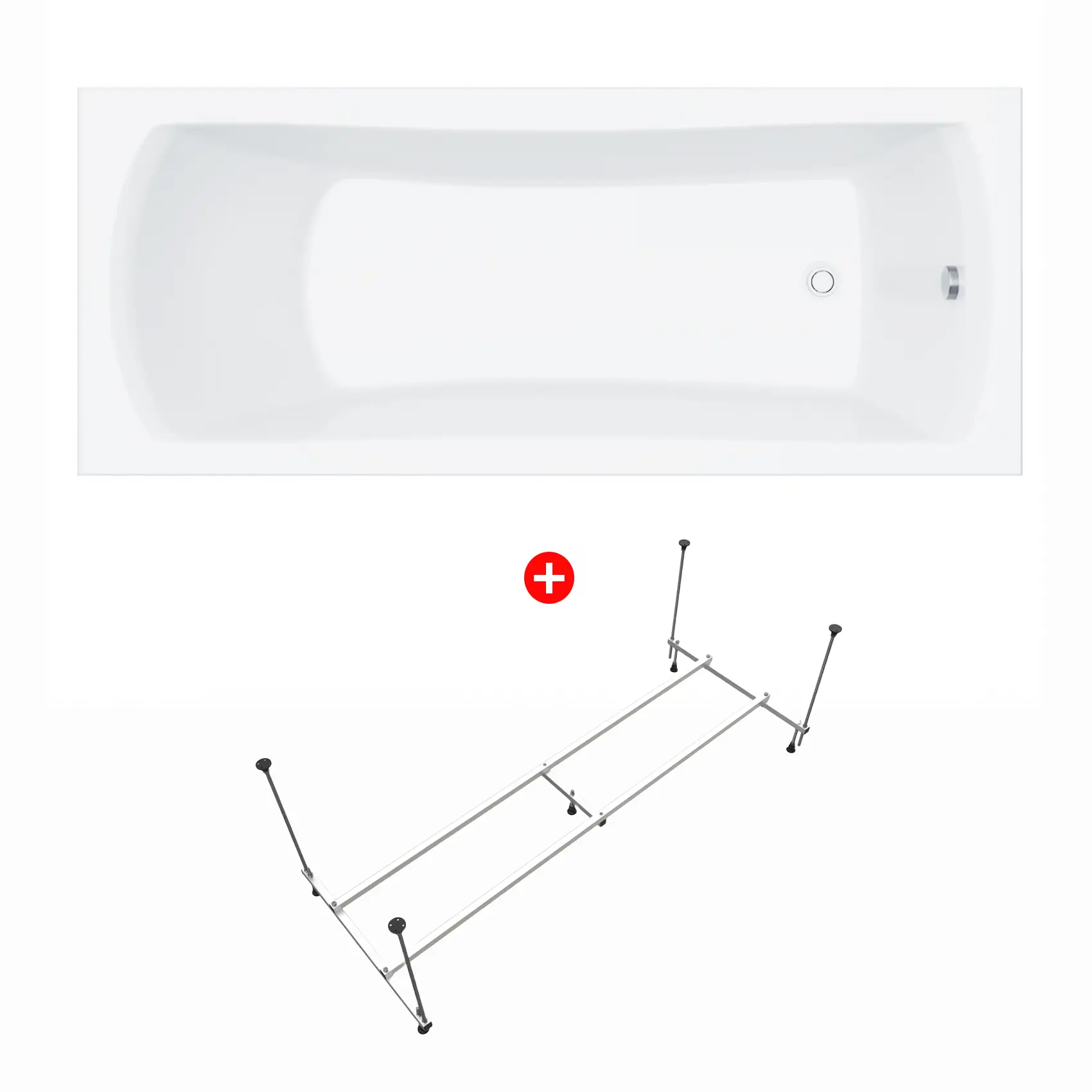 Изображение товара Ванна акриловая Enio Pulito 150x70 EN7030723 с каркасом белая