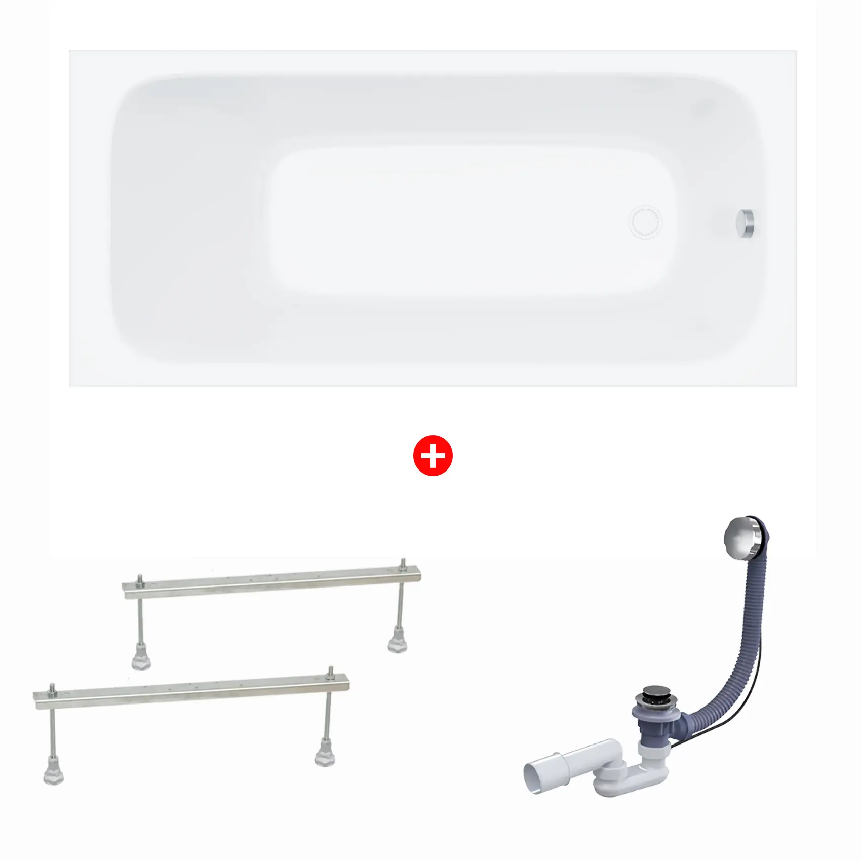 Изображение товара Акриловая ванна Enio Unico 160x70 с сливом-переливом полуавтомат