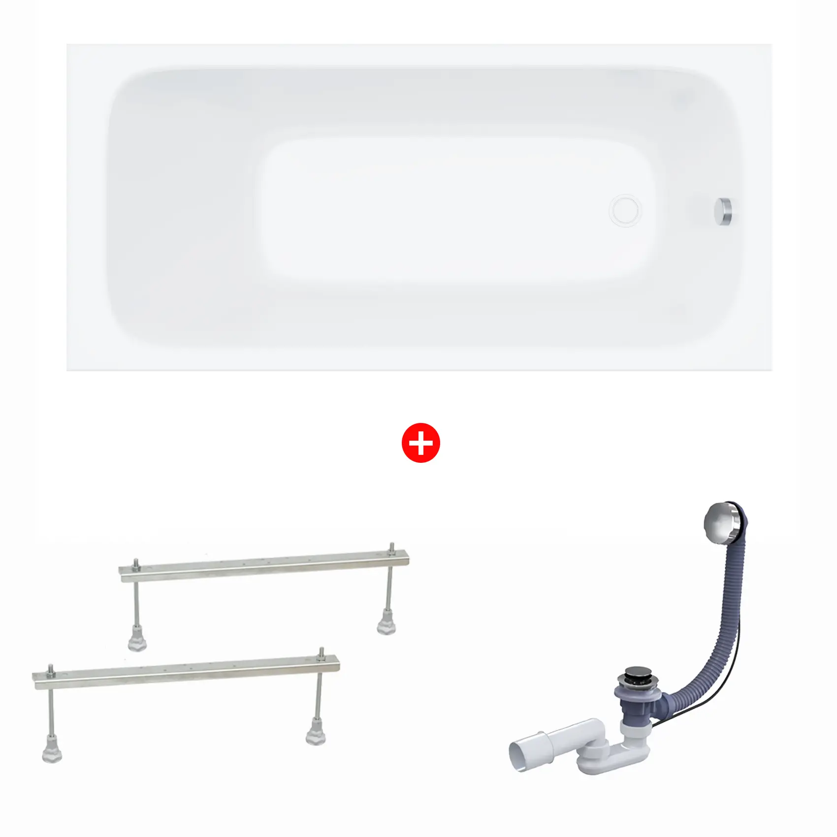 Изображение товара Акриловая ванна Enio Neo 150x70 с ножками, белая, глянцевая, Россия