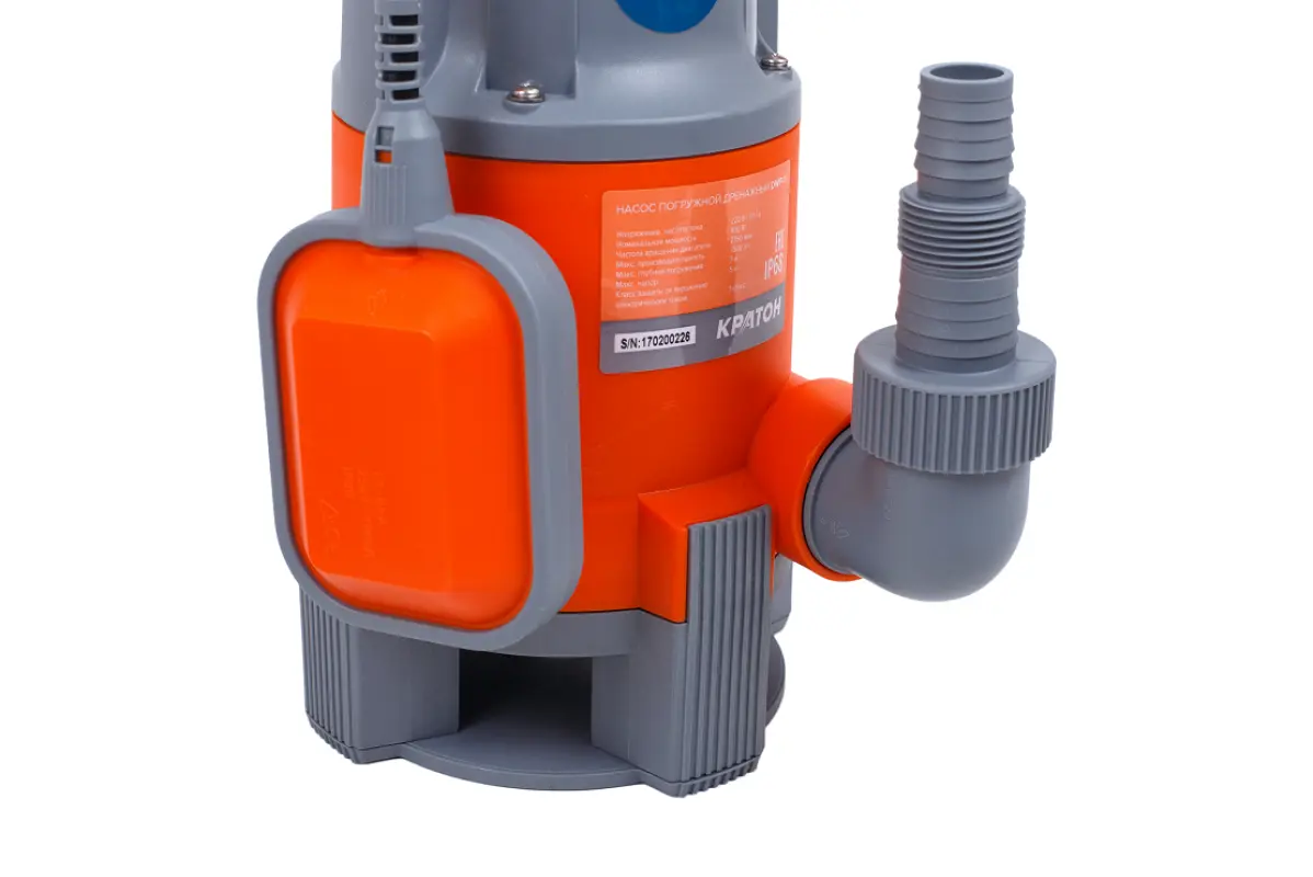 Изображение товара Погружной дренажный насос КРАТОН 400Вт 7500 л/час без измельчителя