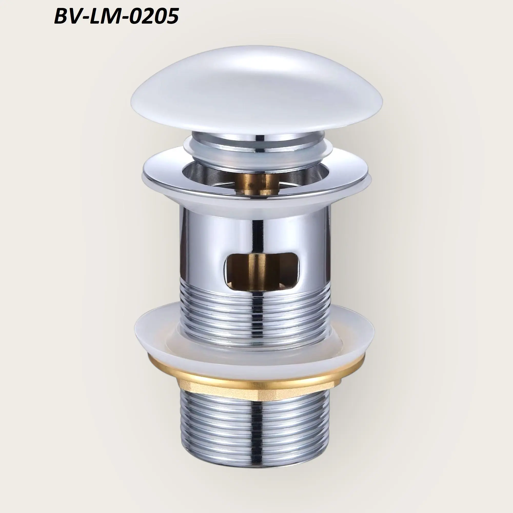 Изображение товара Донный клапан для раковины BOND BV-LM-0205 11 см белый с механизмом Push-Open