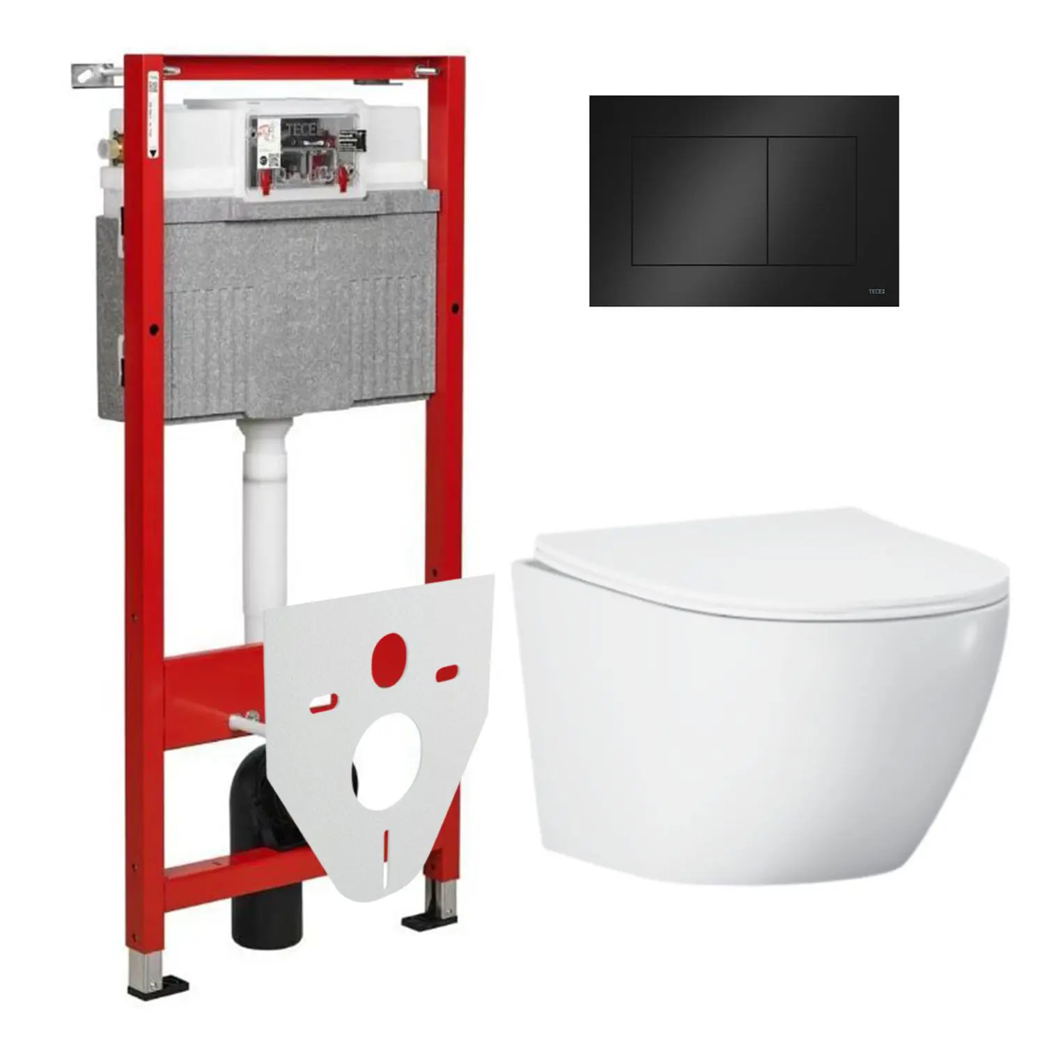 Изображение товара Комплект инсталляция с унитазом Tece 7E4076482B цвет белый
