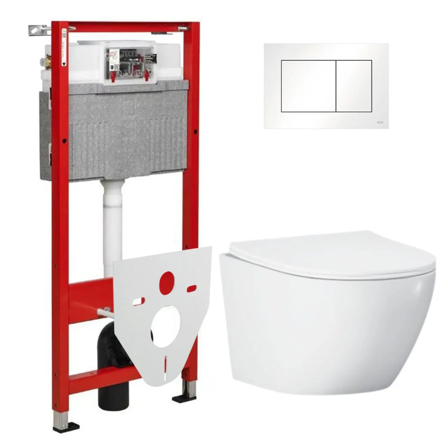 Изображение товара Комплект инсталляция с унитазом Tece 92936E43D8 цвет белый