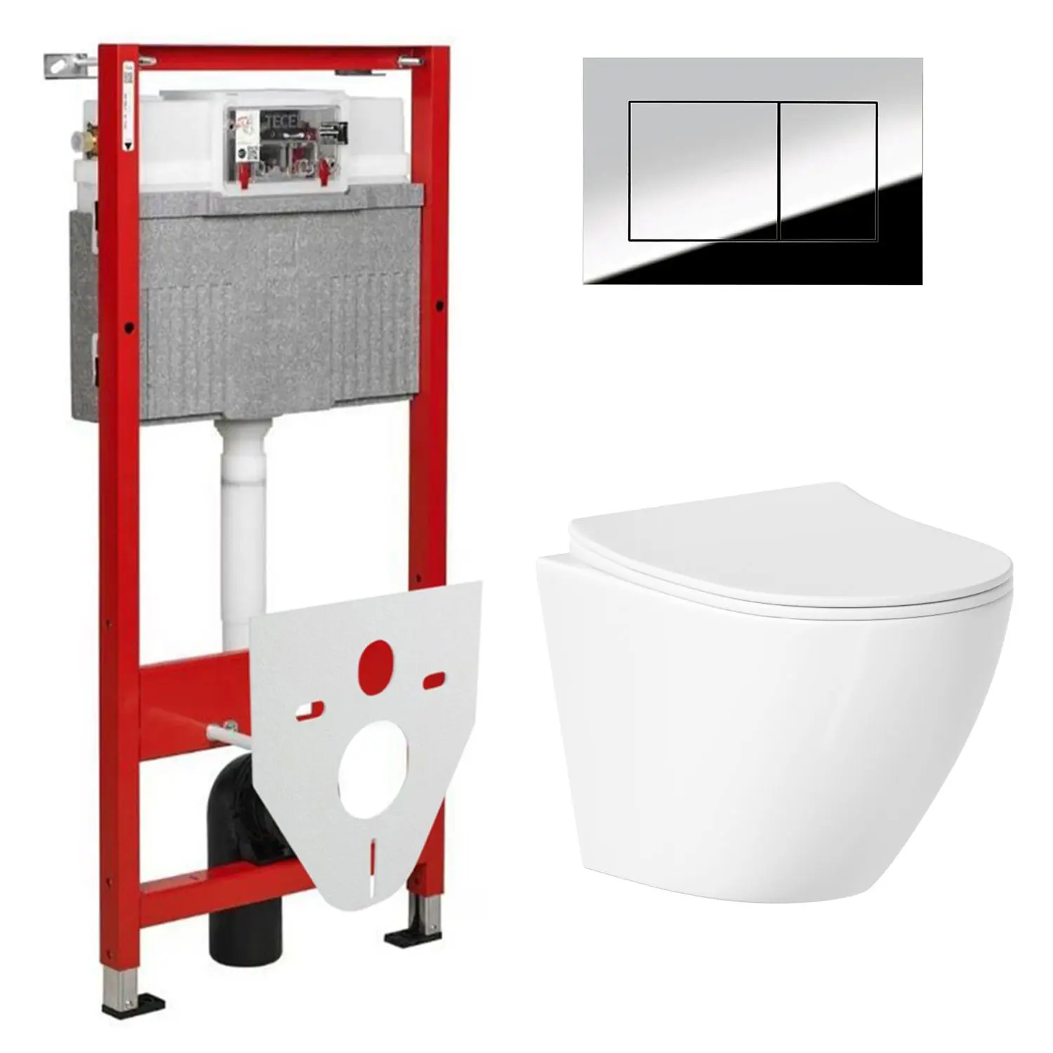 Изображение товара Комплект инсталляция с унитазом Tece 2N10A21456 цвет белый