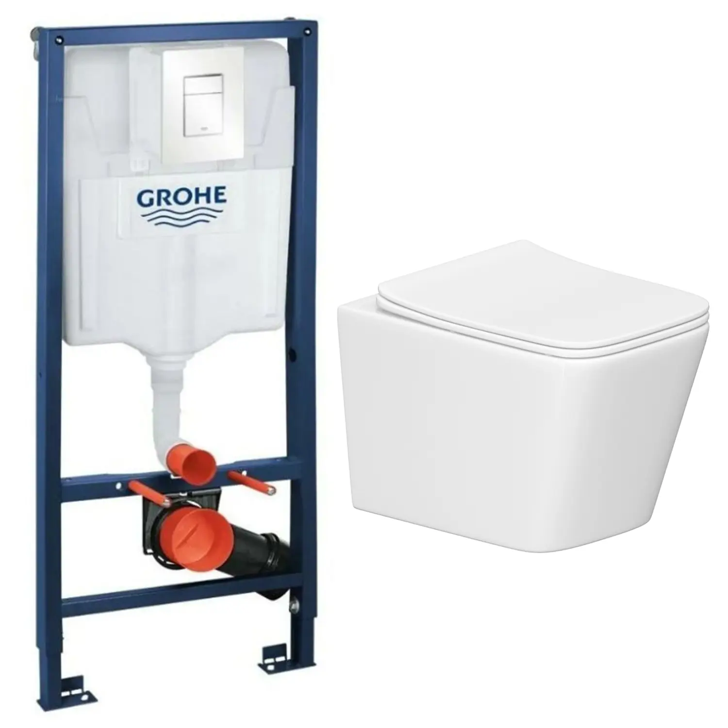 Изображение товара Комплект инсталляция с унитазом Grohe G56T335326 цвет белый