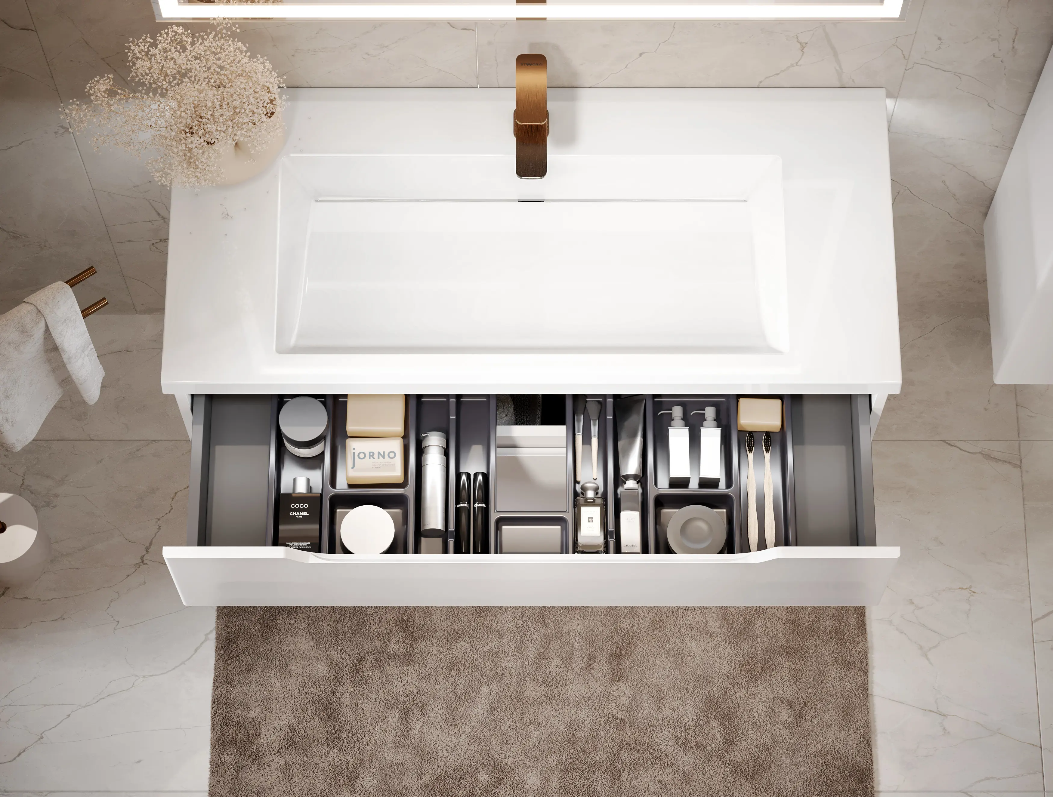 Изображение товара Тумба под раковину напольная Jorno Pro.01.100/P/W/JR 99см цвет белый