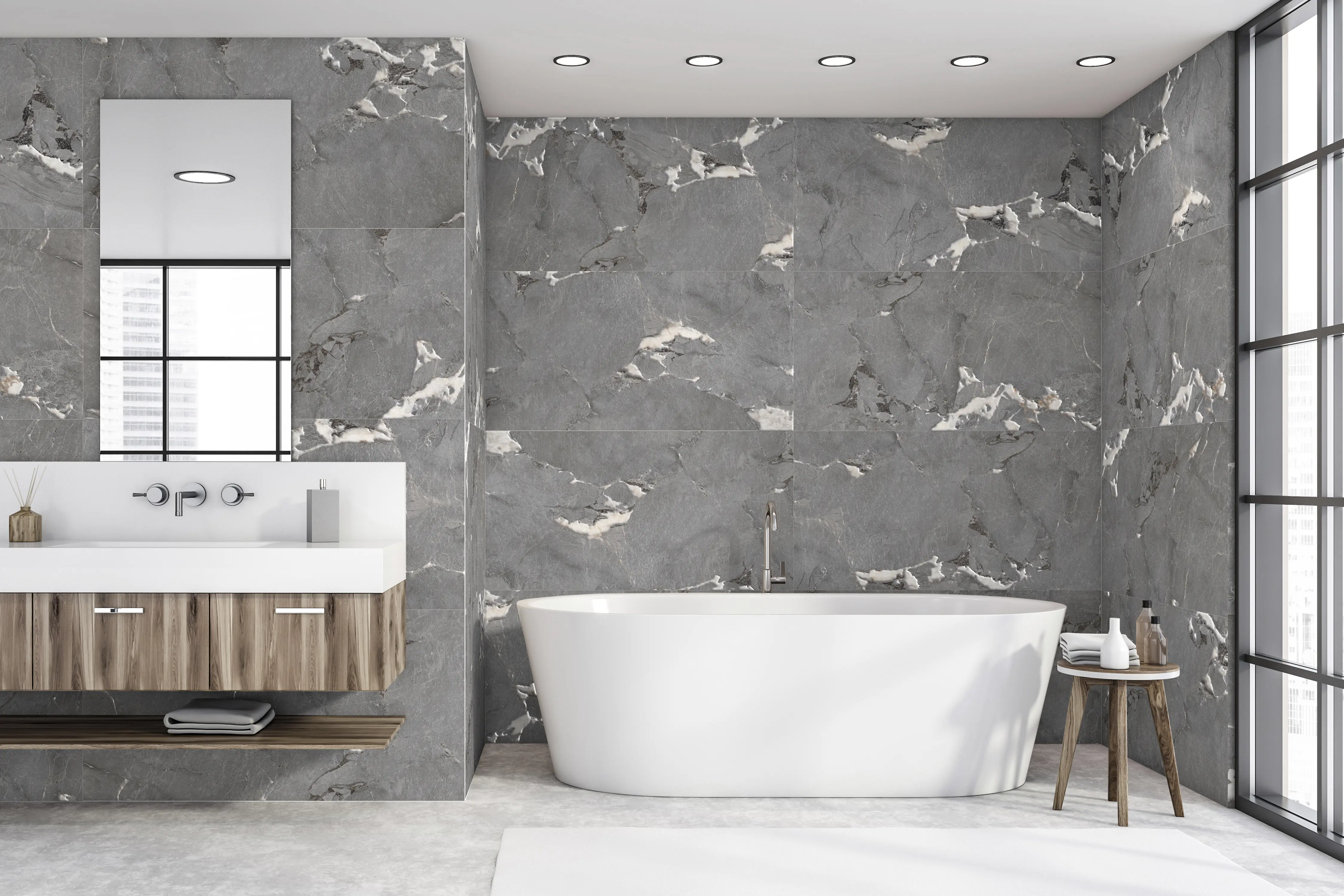 Изображение товара Керамогранит серый с эффектом мрамора 60x120 см Pegasus PGT