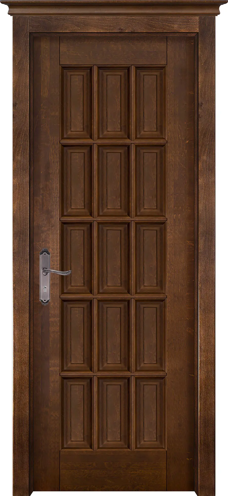 Изображение товара Дверь межкомнатная Ока Лондон-2 глухая 200x70мм цвет античный орех без замка и петель