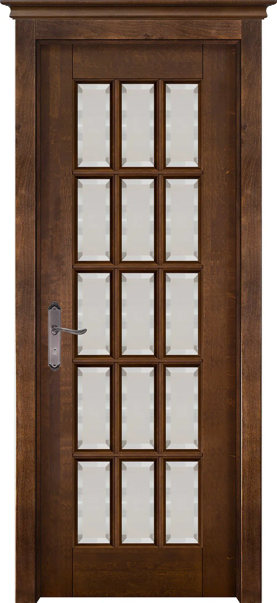 Изображение товара Дверь межкомнатная Ока Лондон-2 остеклённая 200x70мм цвет античный орех без замка и петель