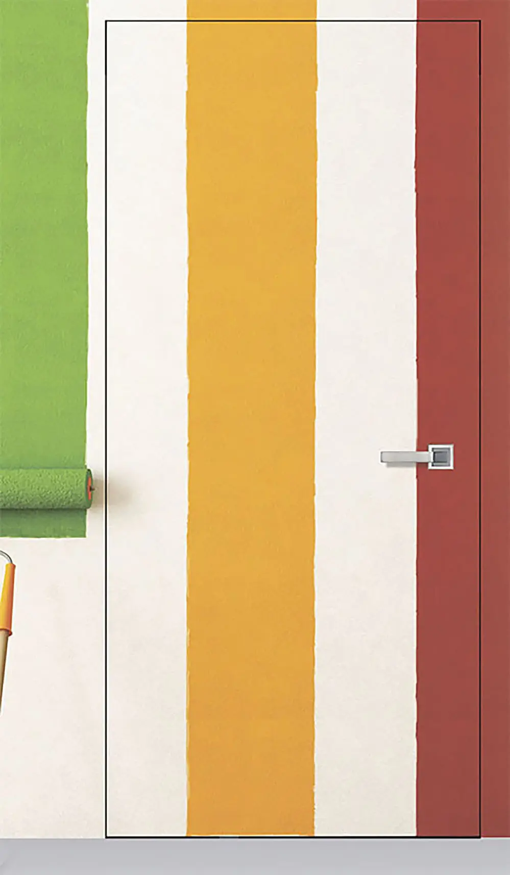 Изображение товара Дверь скрытая Двери регионов Reverse глухая левая от себя 200x70см эмаль цвет черный с замком и петлями