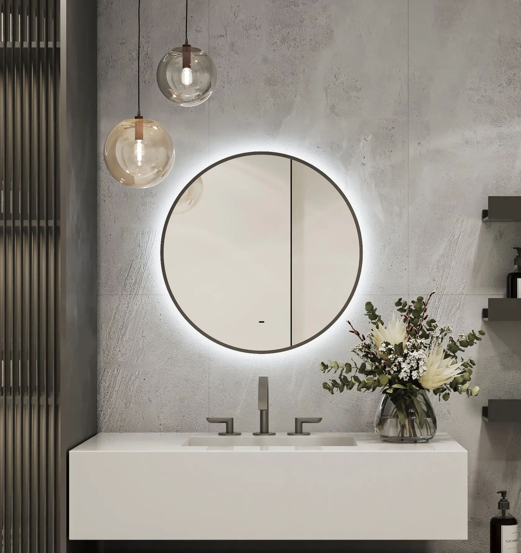 Изображение товара Зеркало в ванную комнату Bloom 60 см круглое с подсветкой