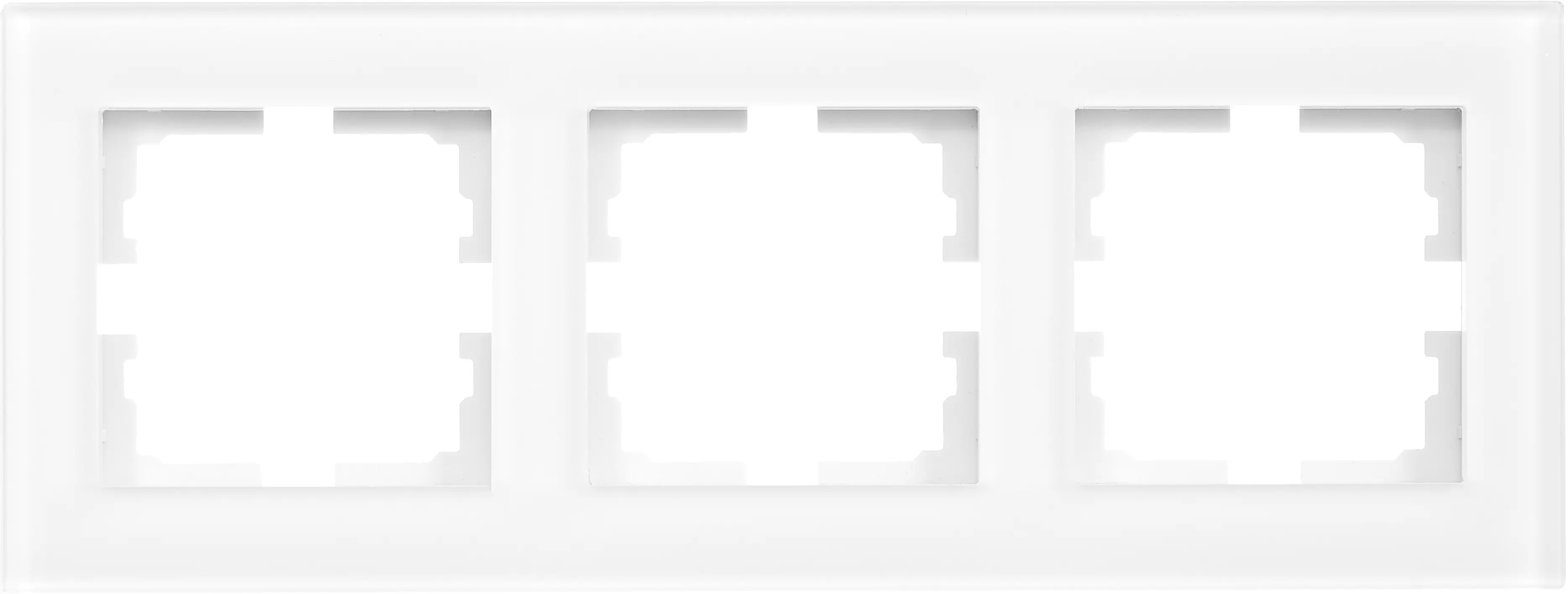 Изображение товара Рамка для розеток и выключателей Lezard Vesna 3 поста горизонтальная белая матовая