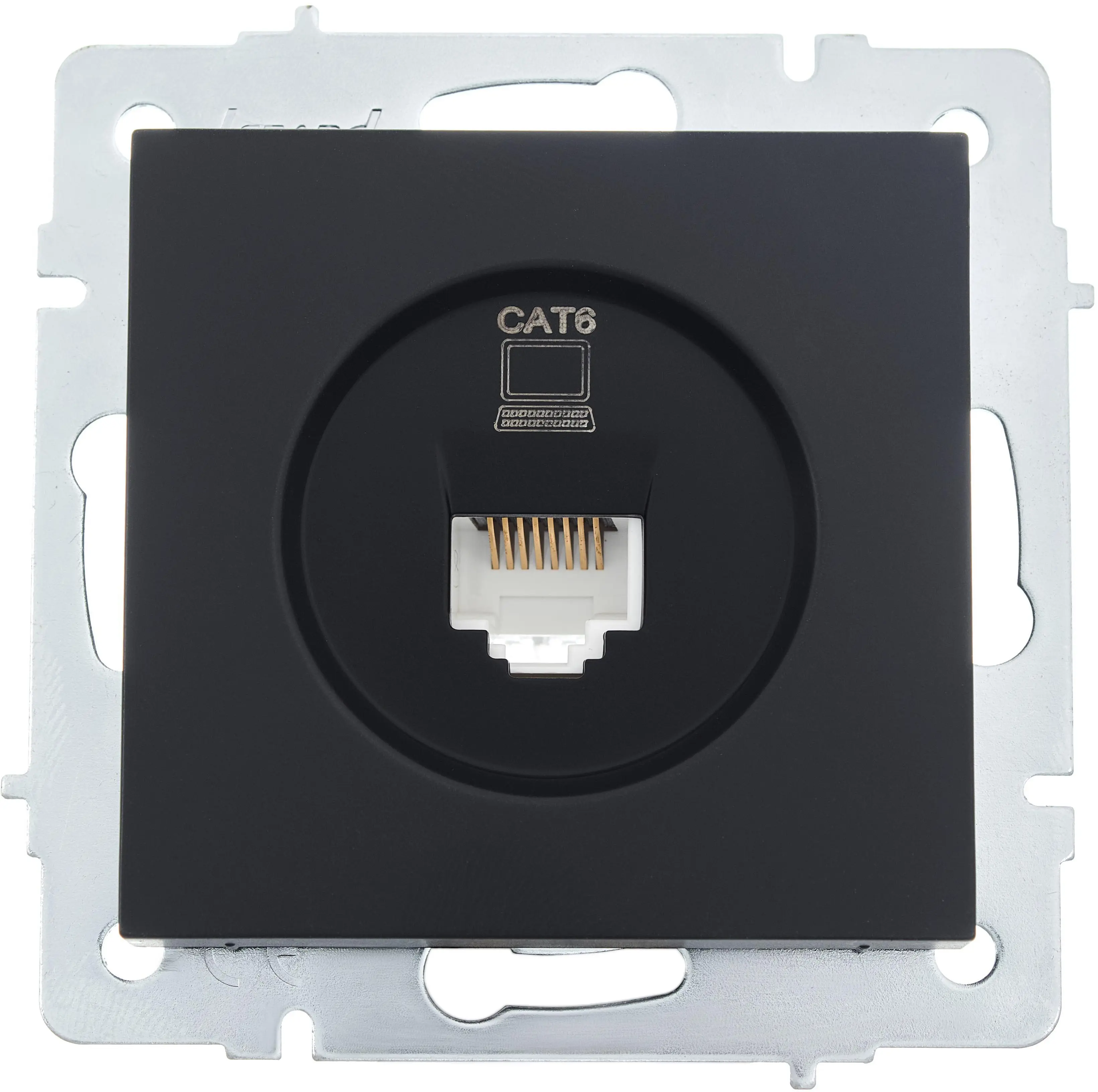 Изображение товара Встраиваемая компьютерная розетка Lezard Vesna черный бархат