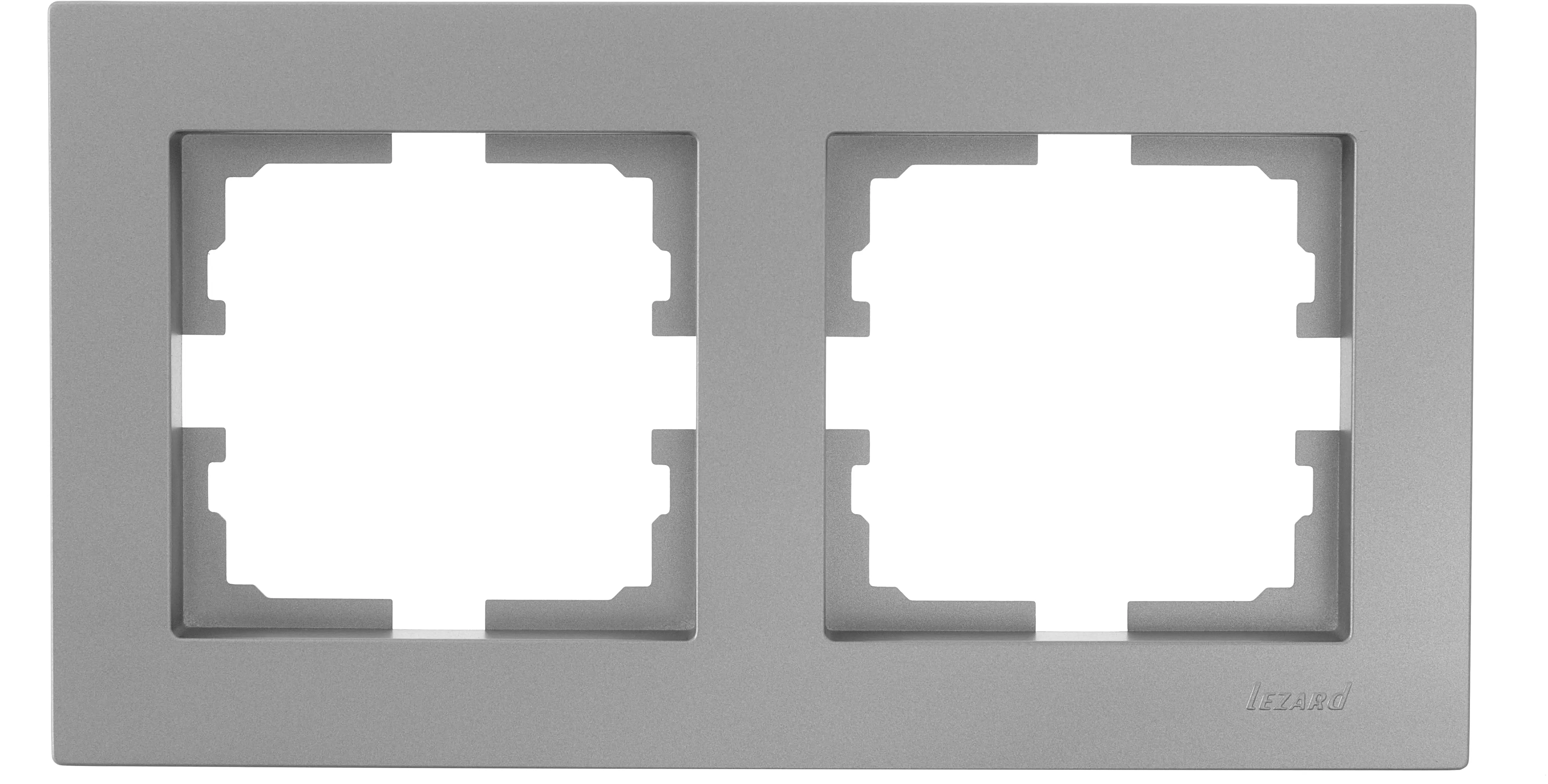 Изображение товара Рамка для розеток и выключателей Lezard Vesna 742-3500-147 2 поста цвет платина