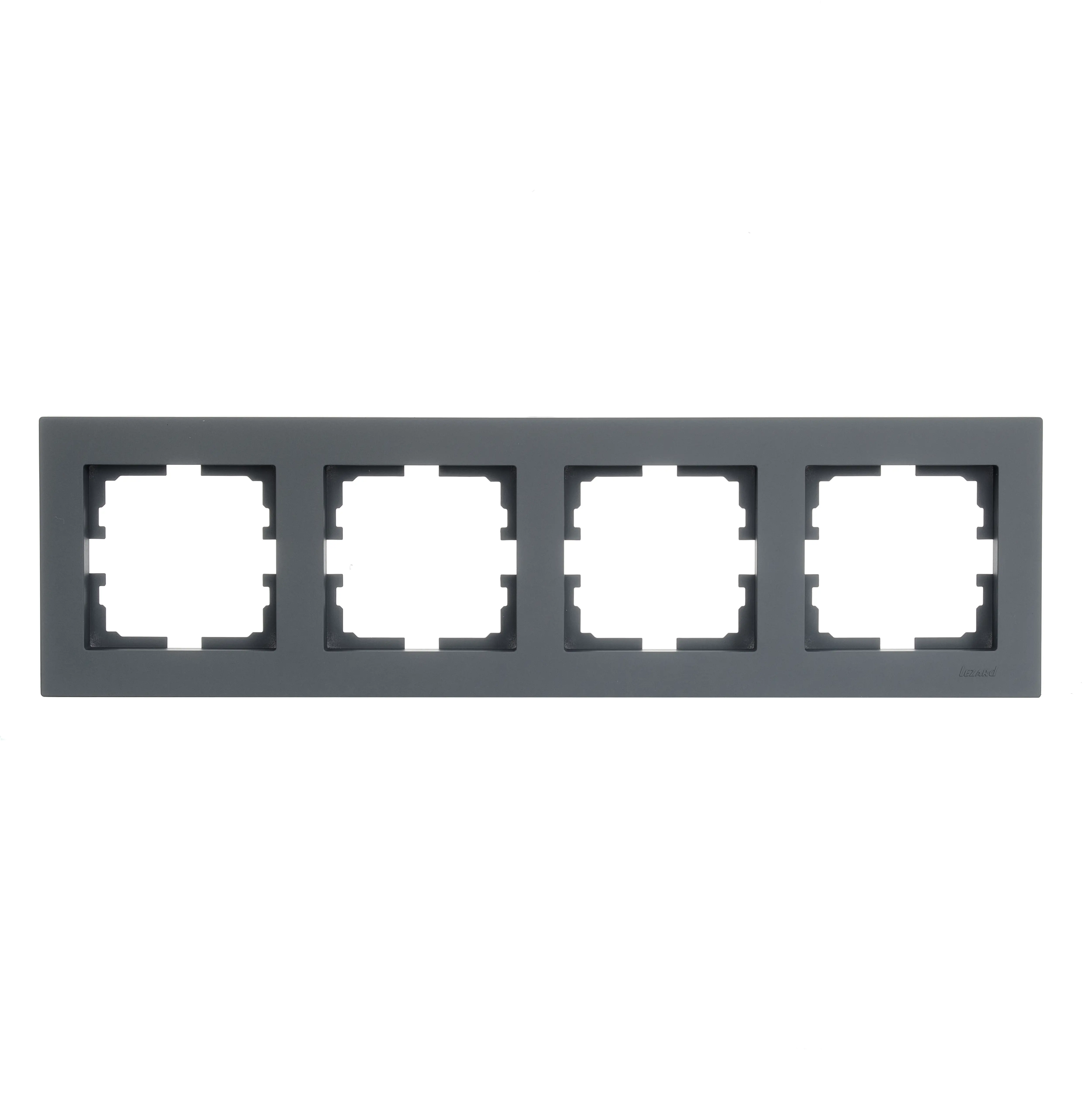 Изображение товара Рамка для розеток и выключателей Lezard Vesna 742-3400-149 4 поста графит