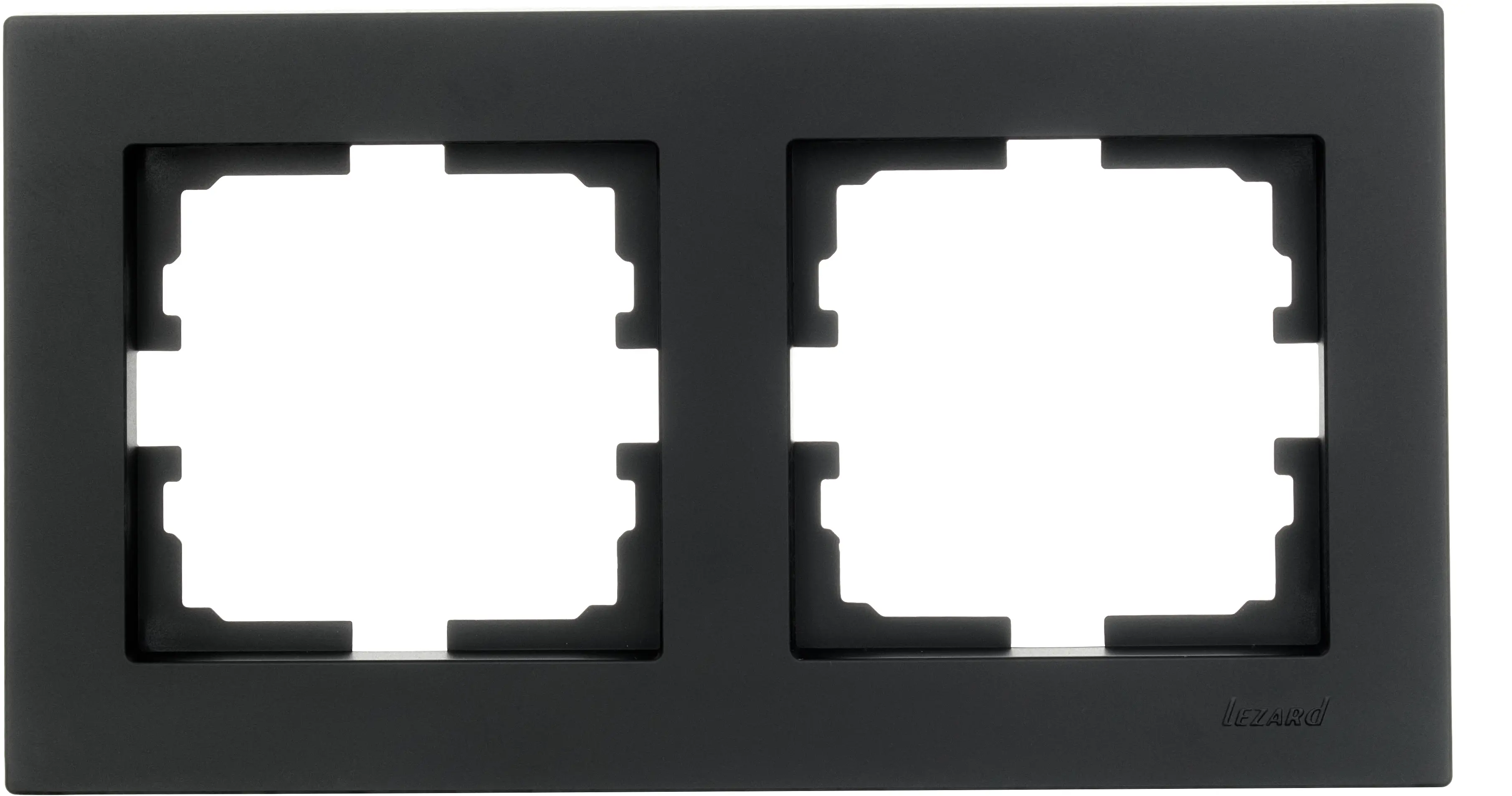 Изображение товара Рамка для розеток и выключателей Lezard Vesna 742-4200-147 2 поста черный матовый