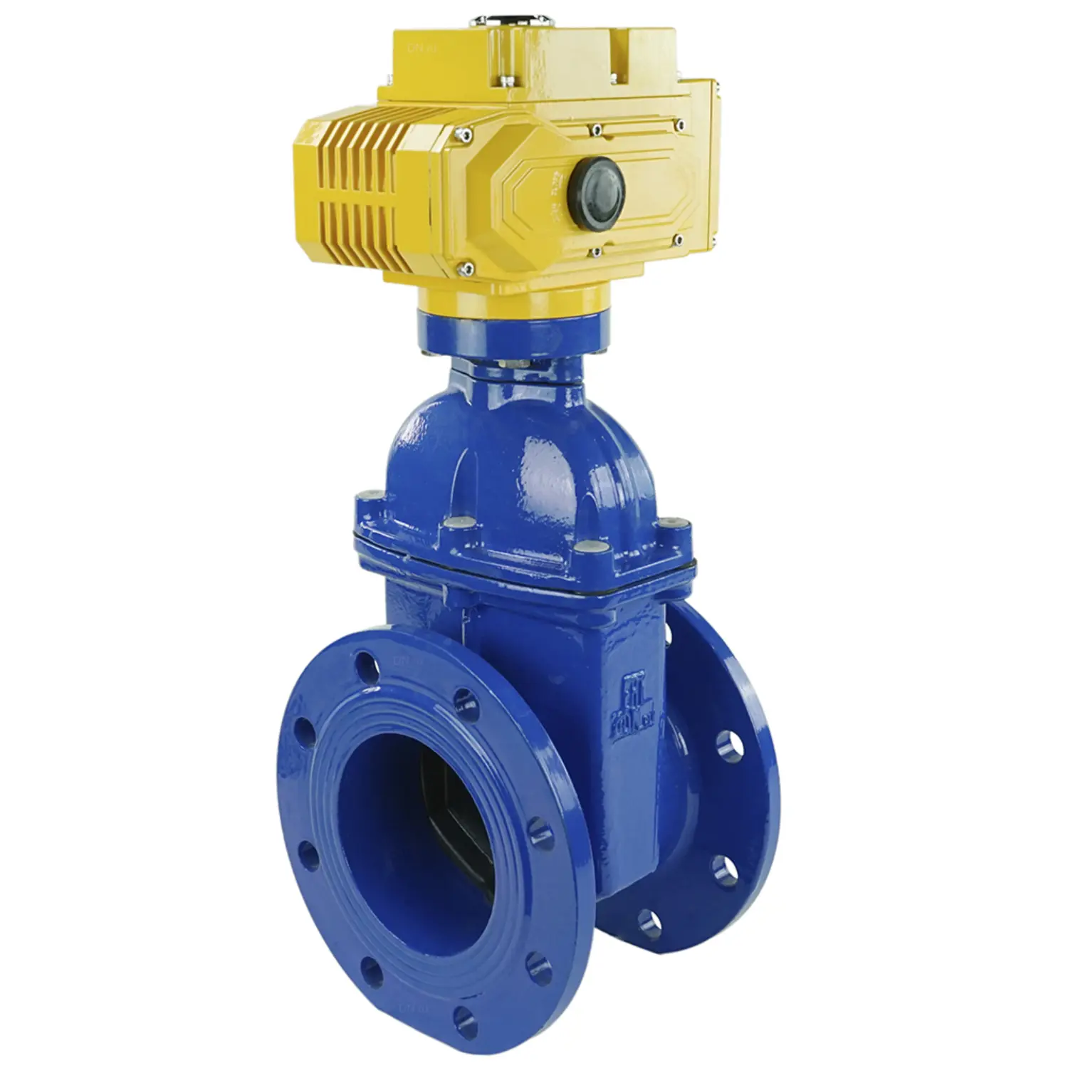 Изображение товара Задвижка клиновая DN.ru Ду150 Ру16 с электроприводом, чугун, фланец, Россия