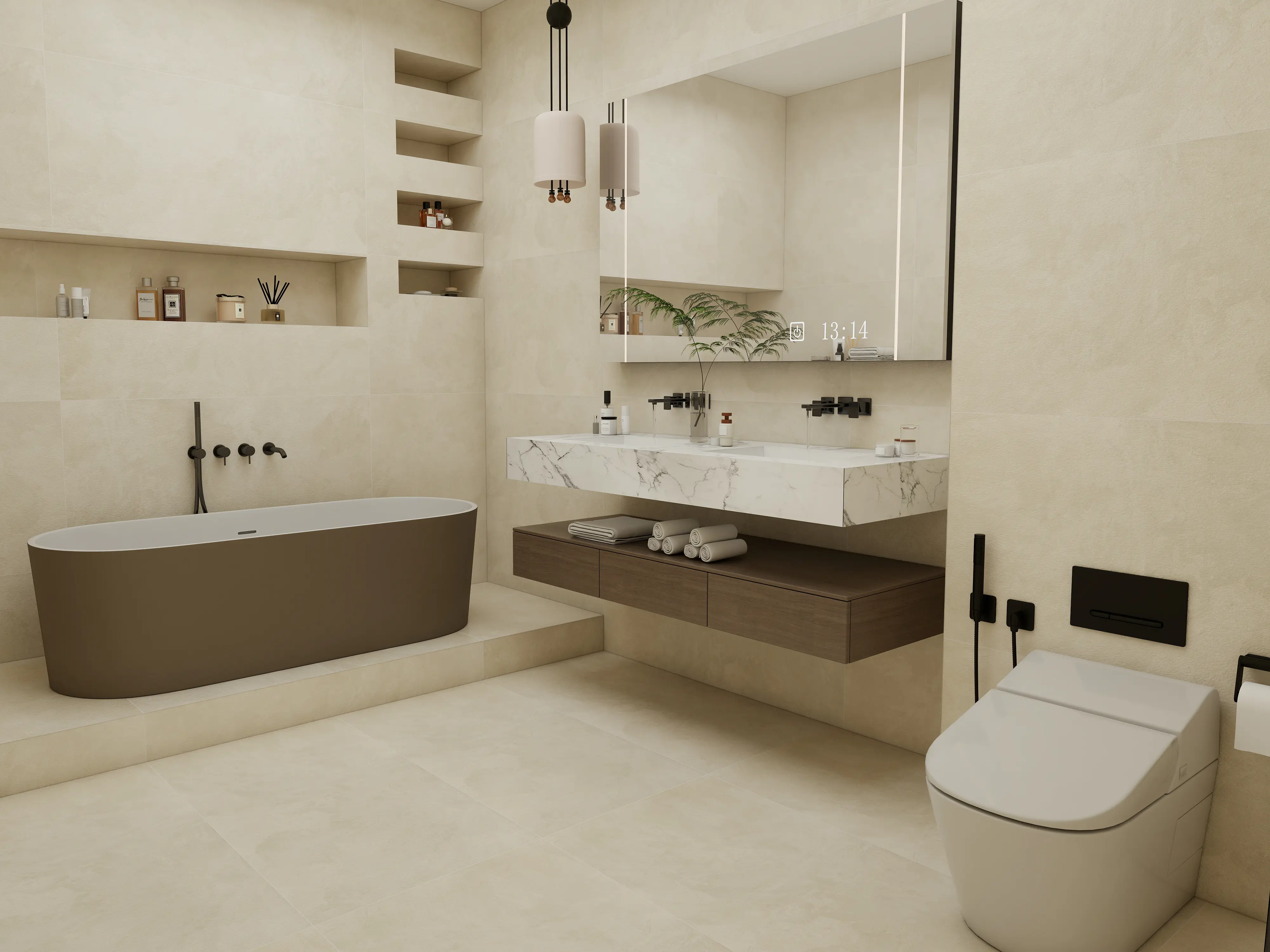 Изображение товара Керамогранит Duna Cemento Ivory Carving 60x60 см бежевый для пола и стен