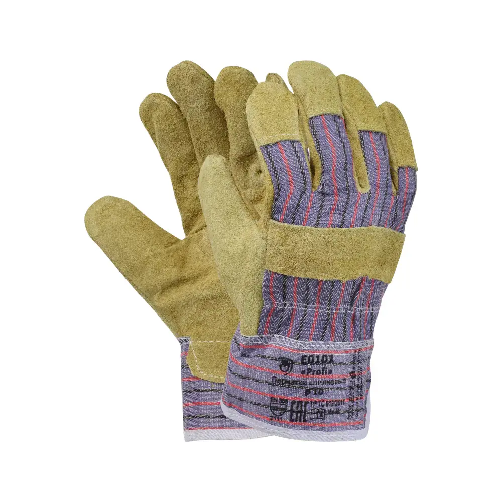 Изображение товара Перчатки спилковые комбинированные Safe Hand Ангара жесткая крага размер единый