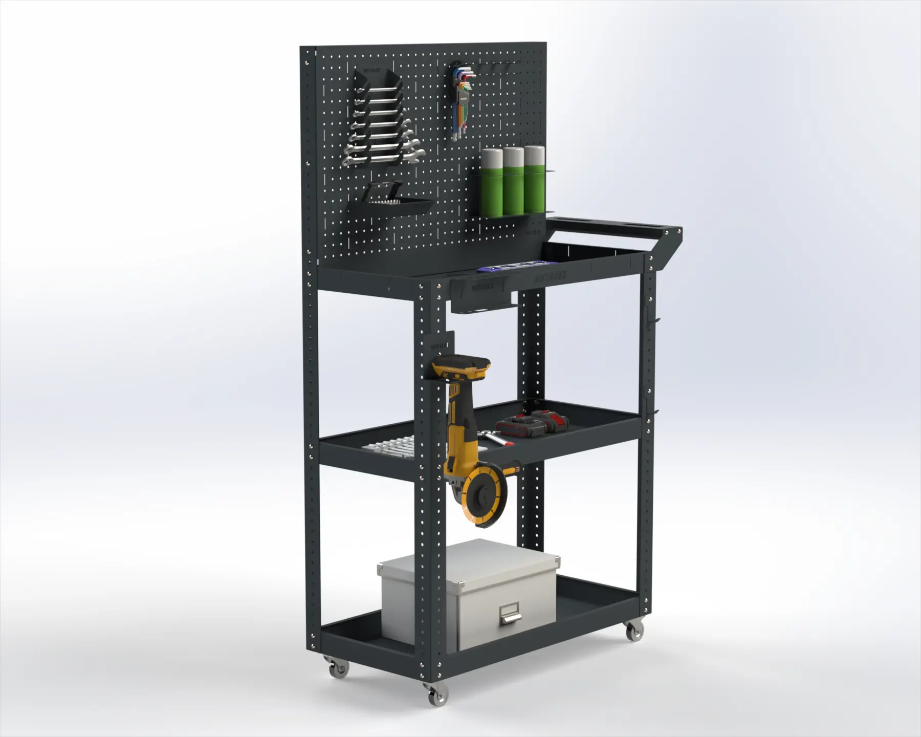 Изображение товара Тележка инструментальная Metalex Тип 4 950x400x700 мм 3 полки Россия