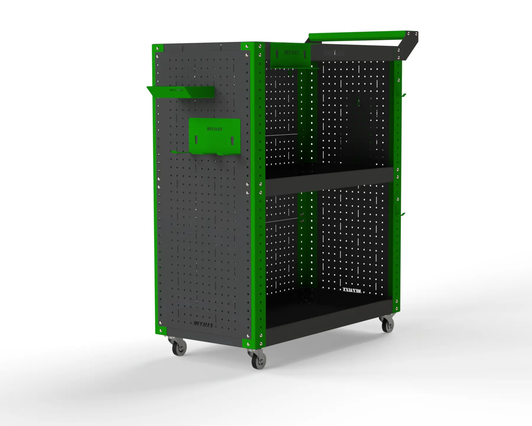 Изображение товара Тележка инструментальная Metalex 118380 с 3 полками и колесами