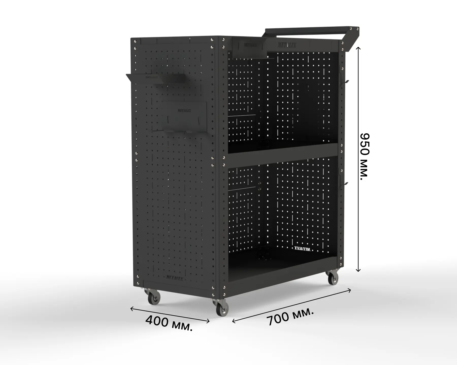 Изображение товара Тележка инструментальная Metalex 118410 950x450x900 мм 3 полки