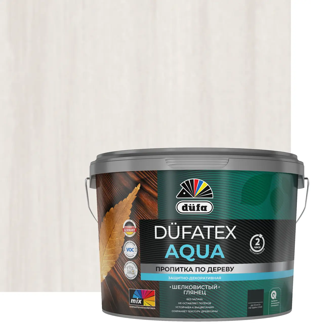 Изображение товара Пропитка для дерева водная белая Dufatex aqua 2.5 л защитное покрытие