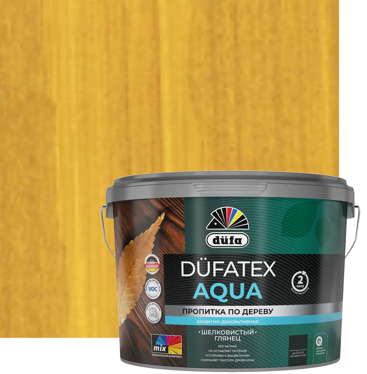 Изображение товара Пропитка для дерева водная цвета сосна Dufatex aqua 2.5 л для наружных и внутренних работ