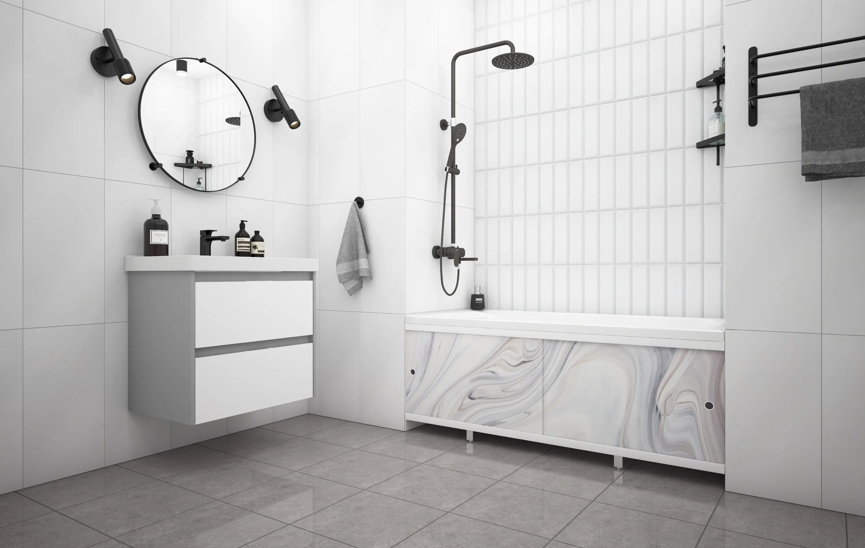 Изображение товара Экран под ванну Метакам 80699 Кварт опал 1.68м