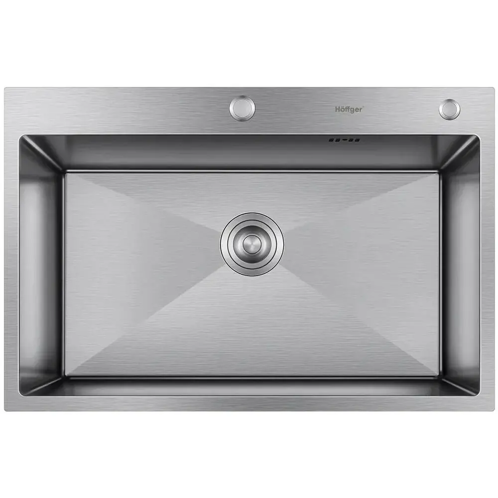 Изображение товара Врезная мойка Hoffger HFG-7550S 50x75x22 см нержавеющая сталь цвет сатин