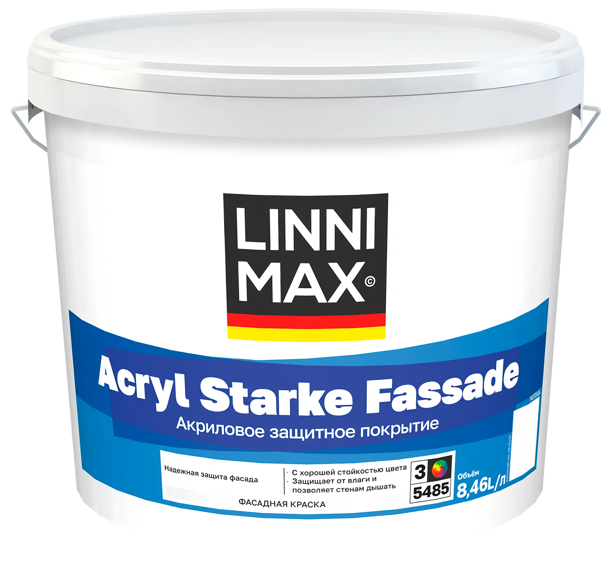 Изображение товара Краска фасадная Linnimax Acryl Starke Fassade цвет прозрачный матовая база Б3 8.46 л