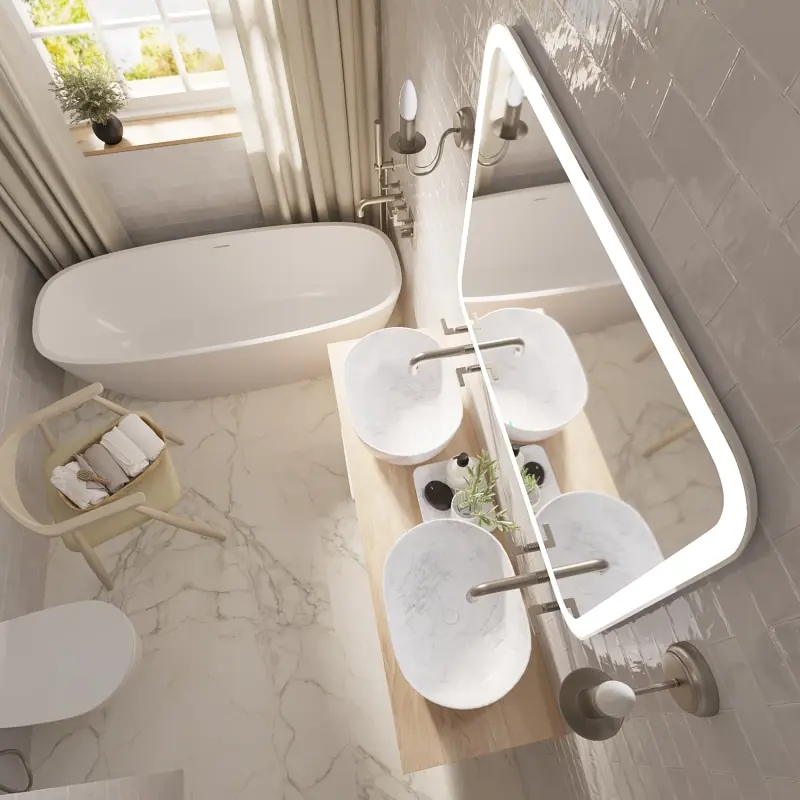 Изображение товара Зеркало с подсветкой Mixline стив-2 100x80 сенсорный, двойной подогрев