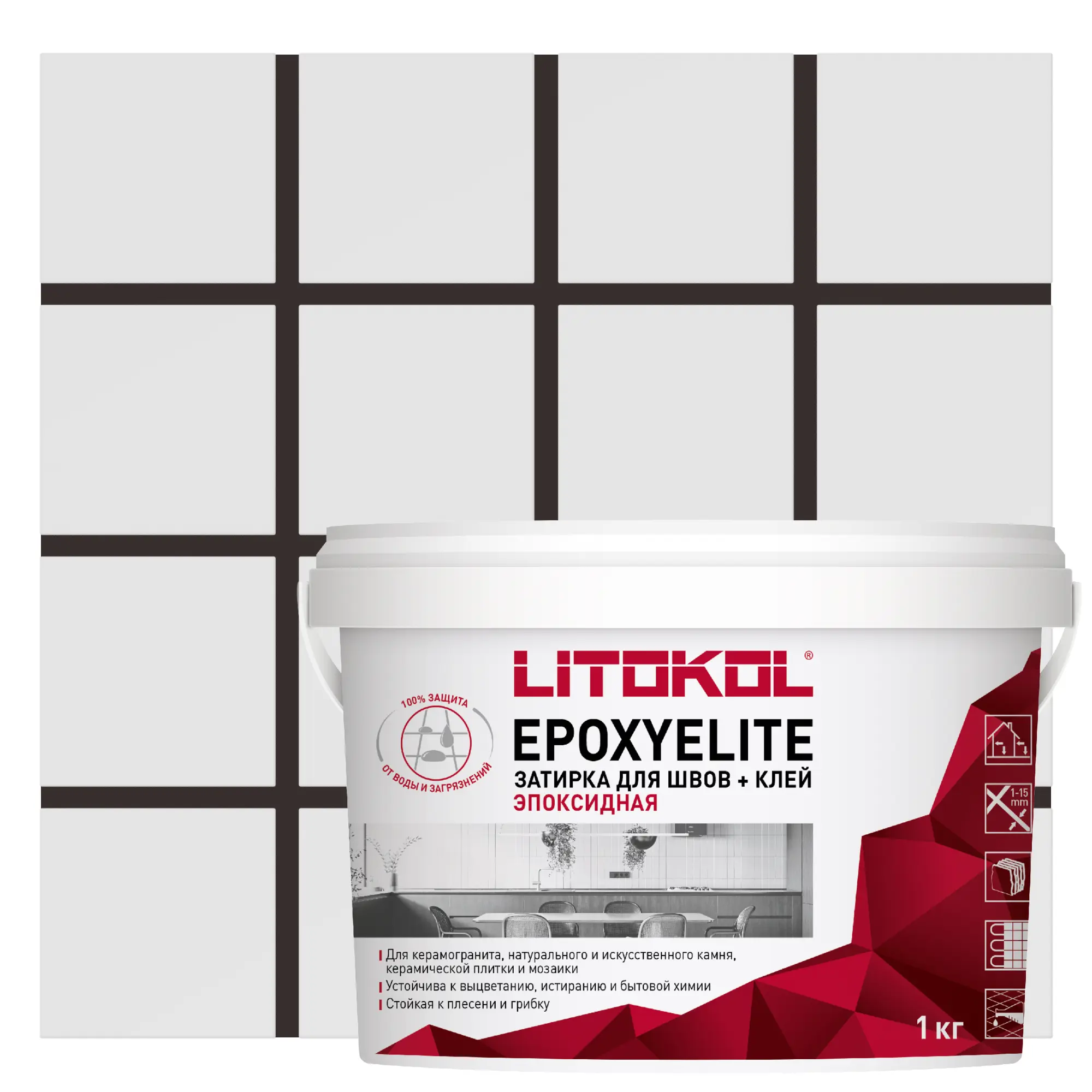 Изображение товара Затирка эпоксидная Litokol EpoxyElite E.07 черный кофе 1 кг