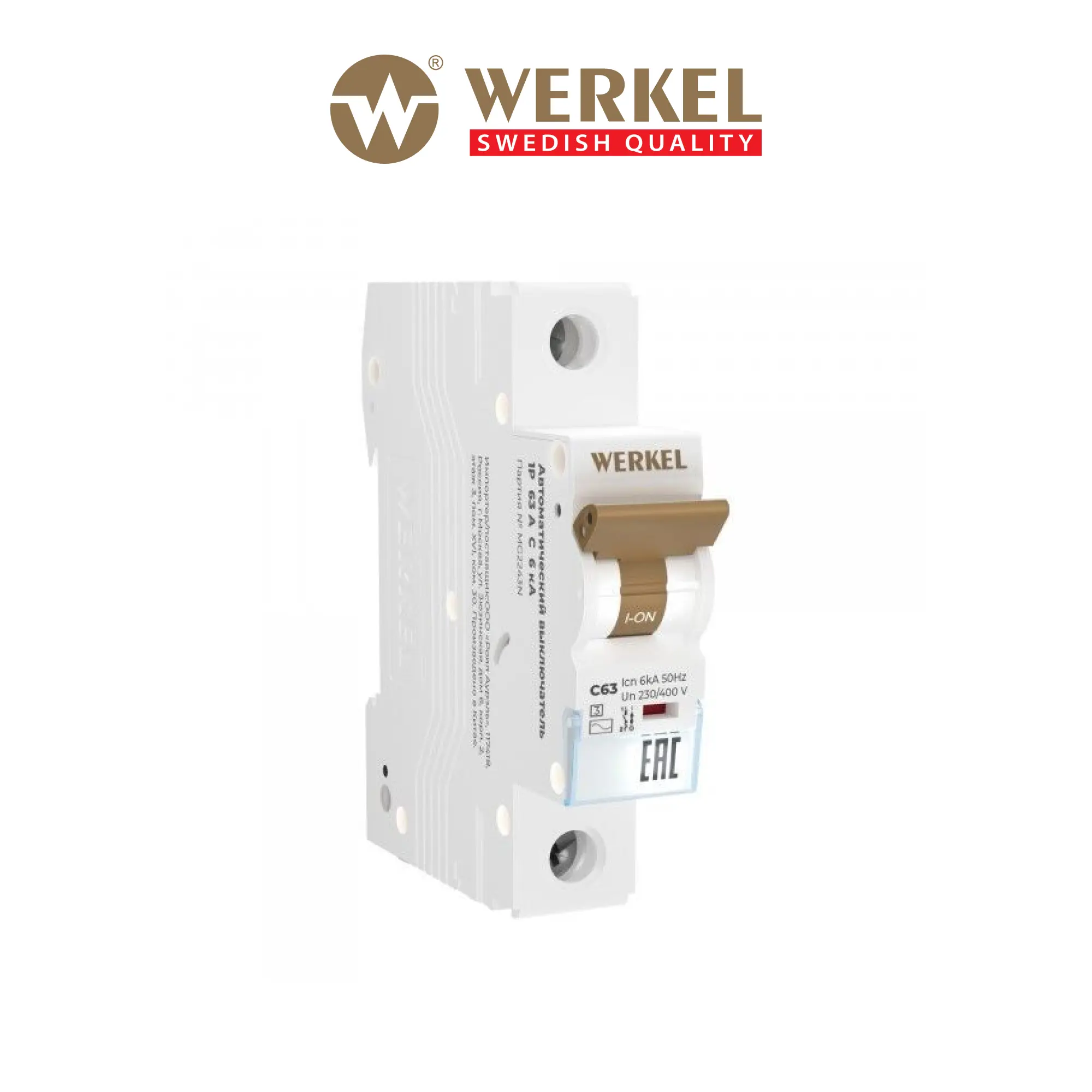 Изображение товара Автоматический выключатель Werkel W901P636 63А 6кА однополюсный IP20