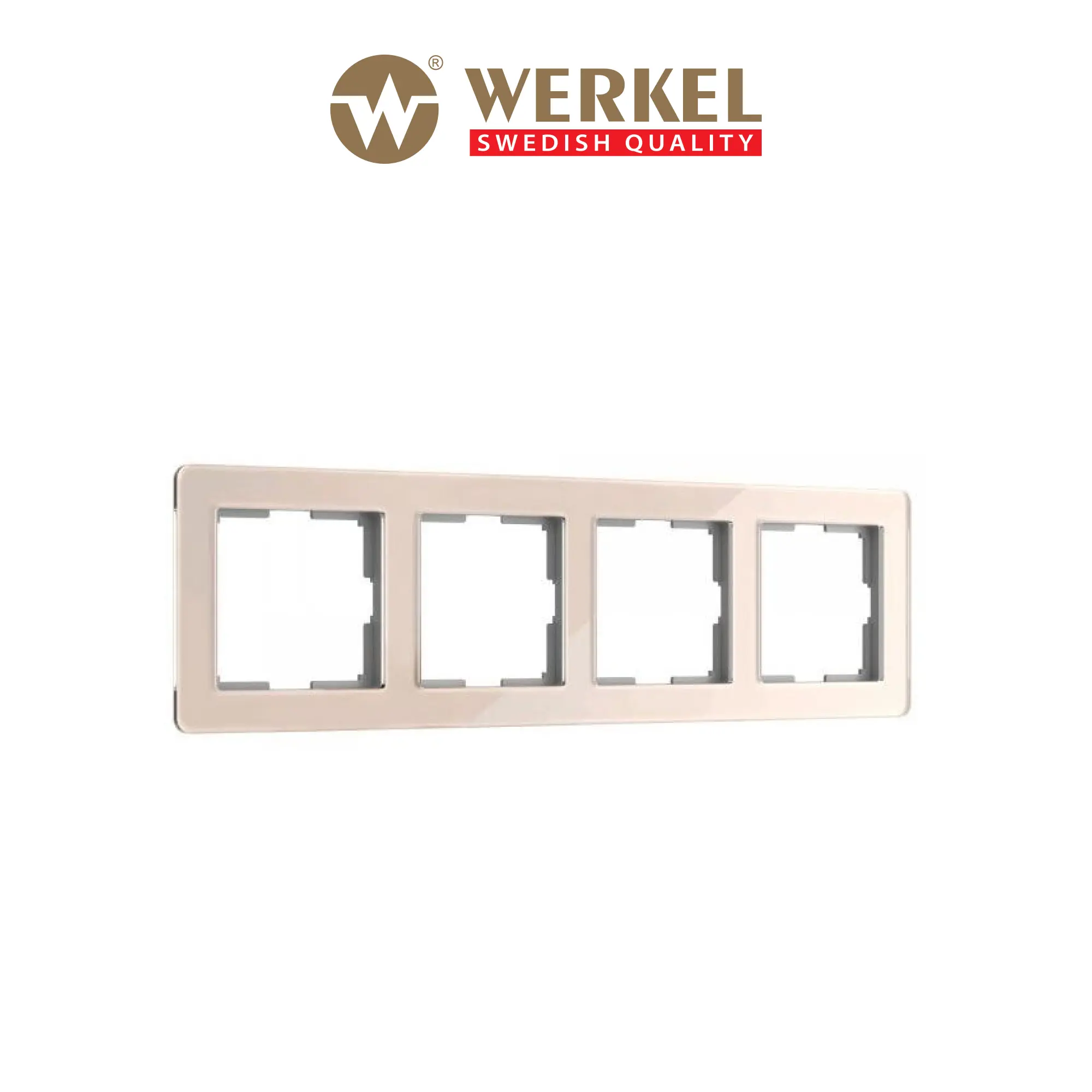 Изображение товара Рамка для розеток и выключателей Werkel Acrylic айвори 4 поста стильная накладная