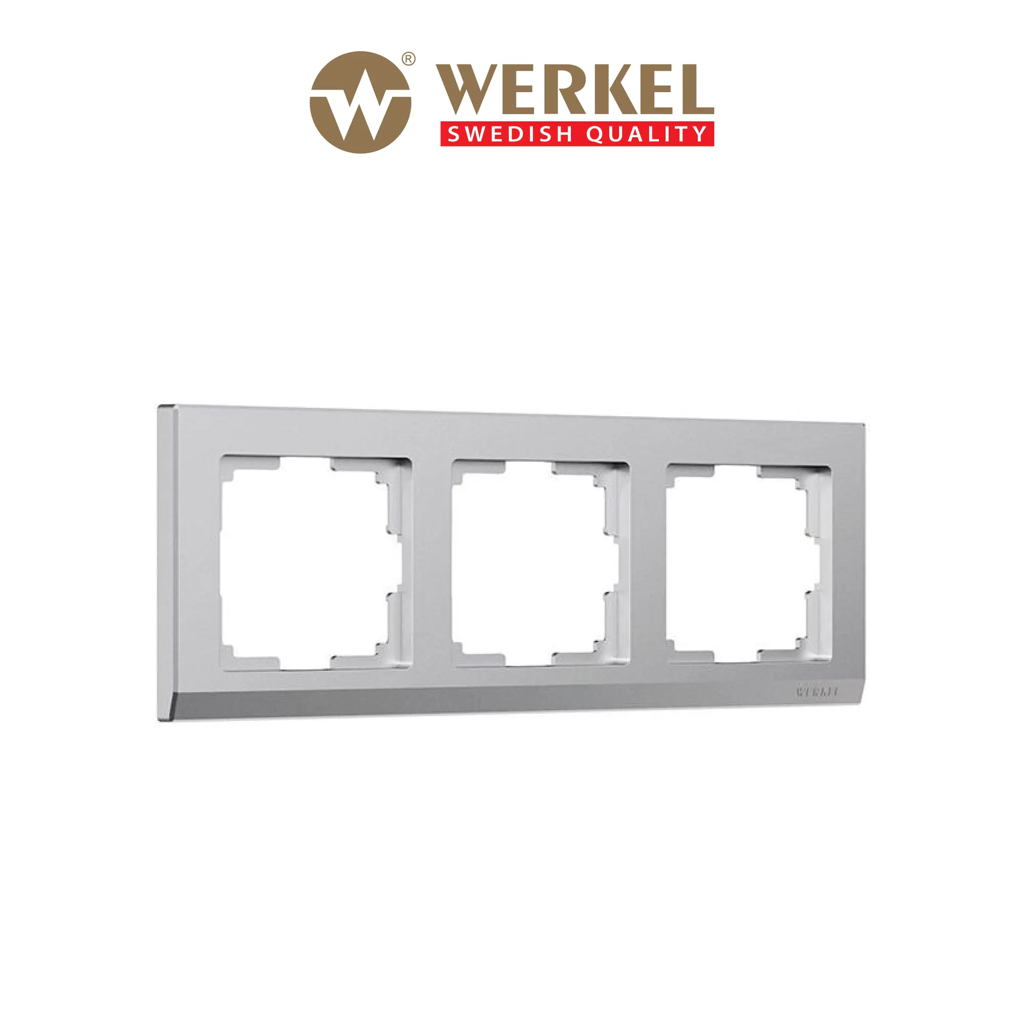 Изображение товара Рамка для розеток и выключателей Werkel Stark 3 поста серебряный матовый