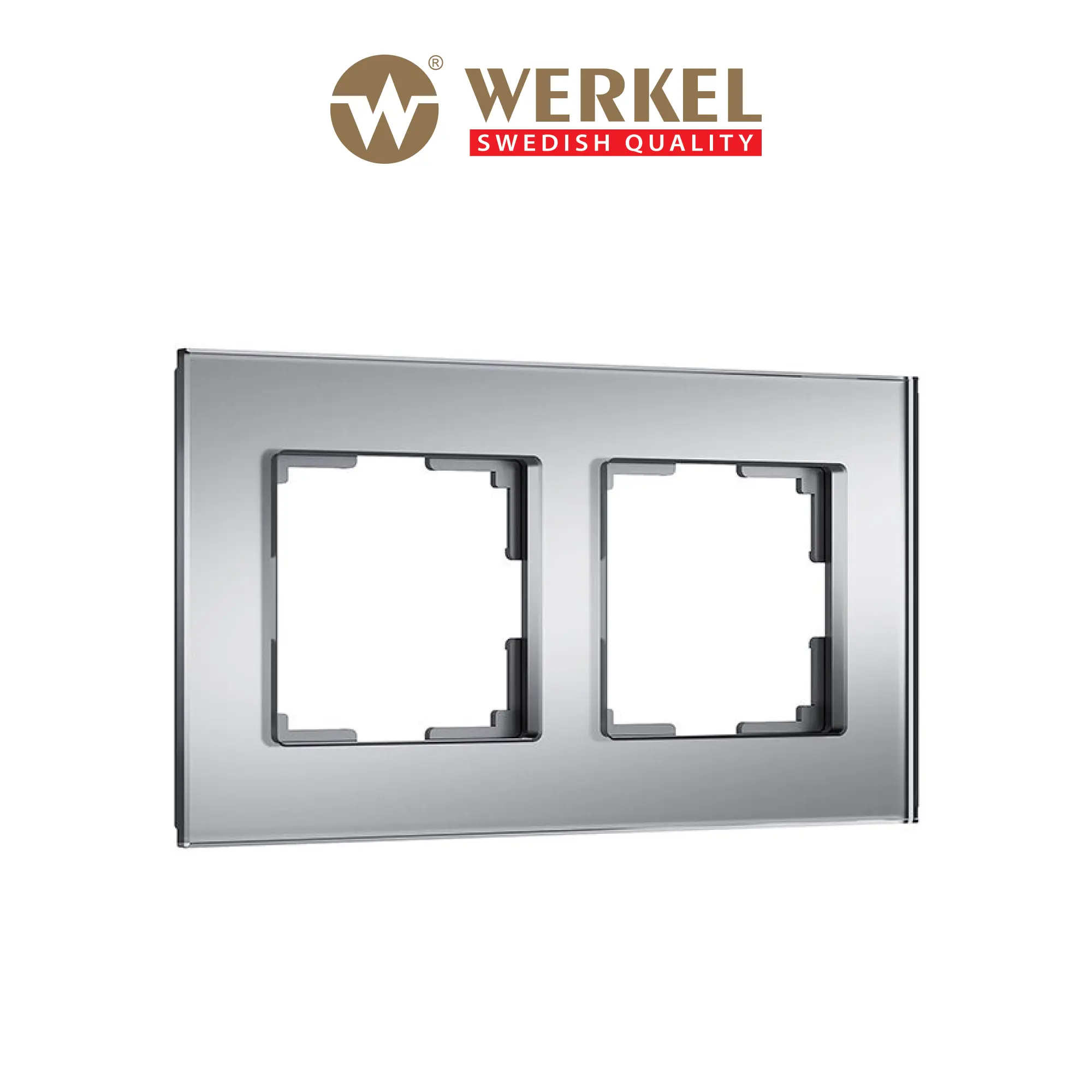 Изображение товара Рамка для розеток и выключателей Werkel Senso W0023106 2 поста серебряная