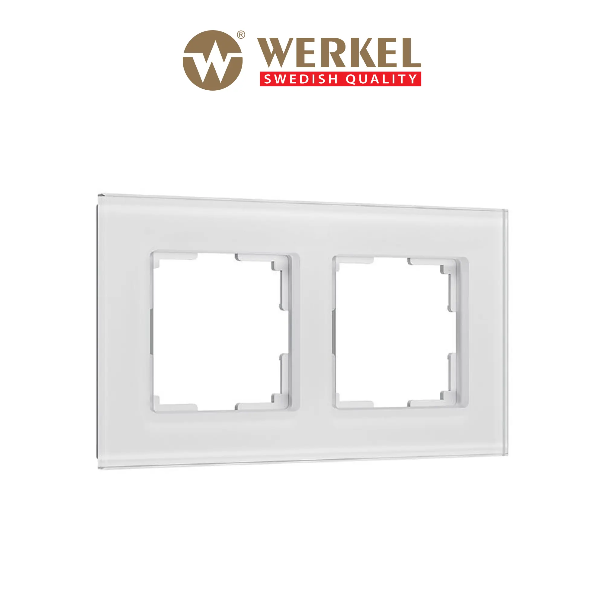 Изображение товара Рамка для розеток и выключателей Werkel Senso W0023101 2 поста белая стекло