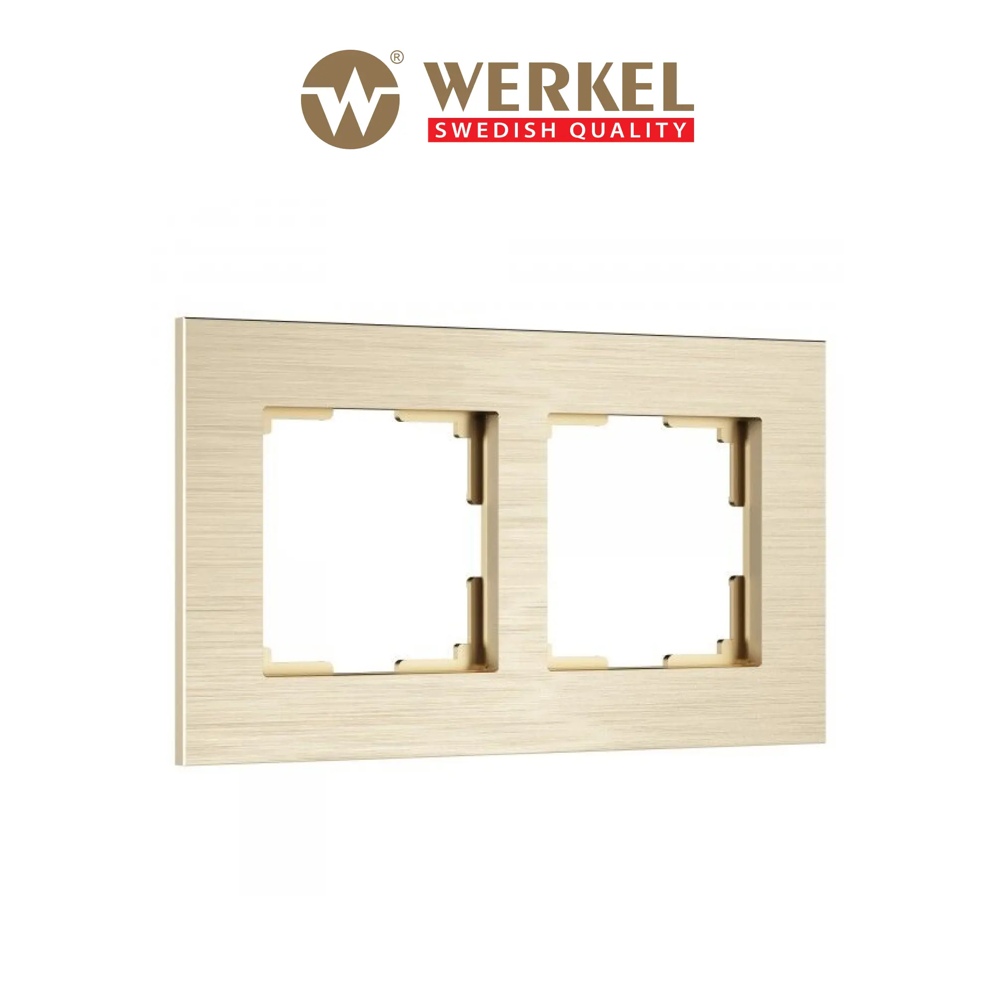 Изображение товара Рамка для розеток и выключателей Werkel AluMax 2 поста шампань