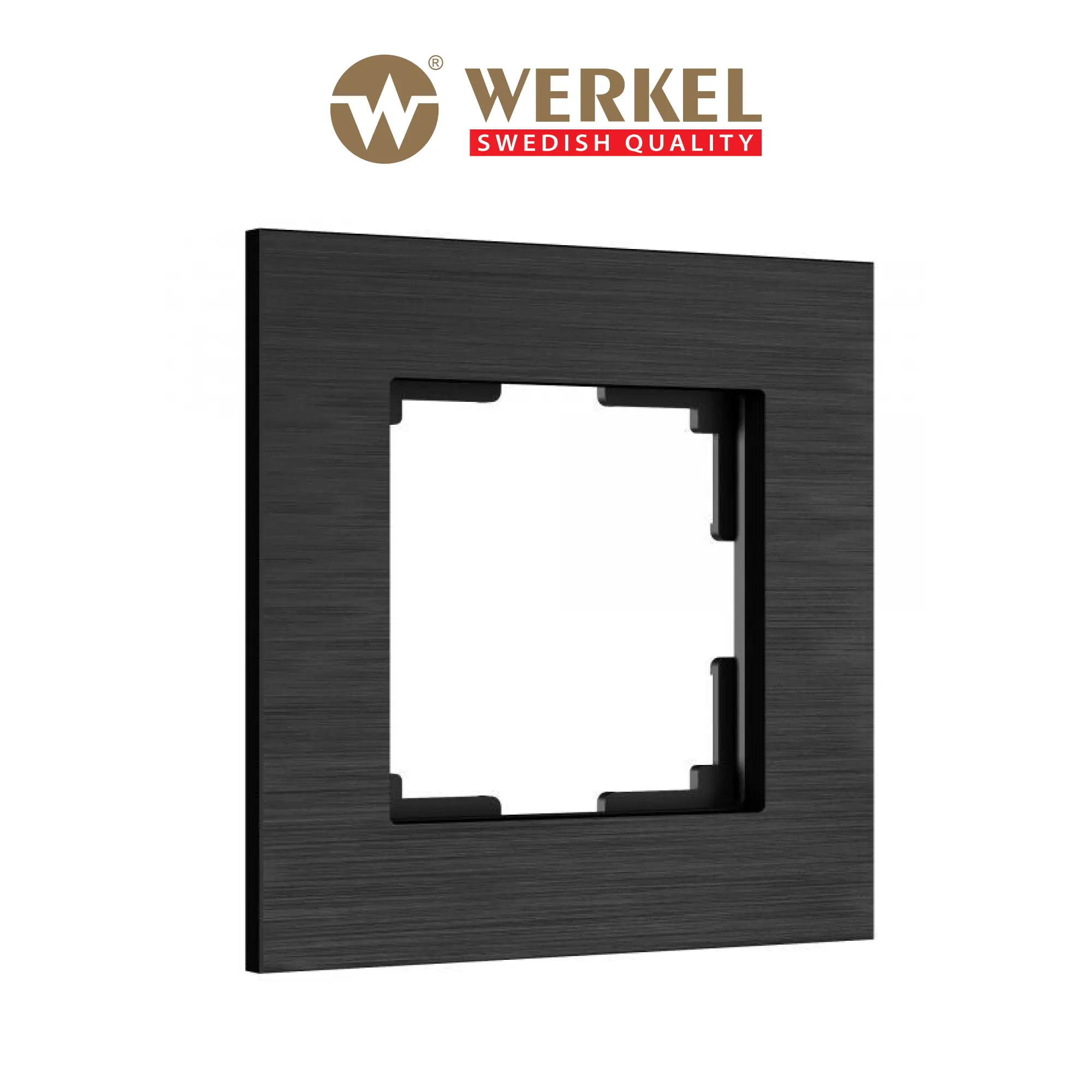 Изображение товара Рамка для розеток и выключателей Werkel AluMax 1 пост цвет черный алюминий