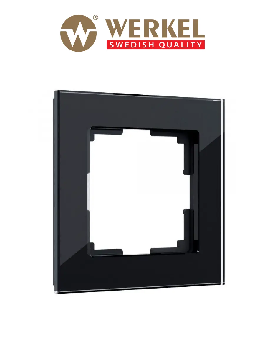 Изображение товара Рамка для розеток и выключателей Werkel Favorit 1 пост черный стекло