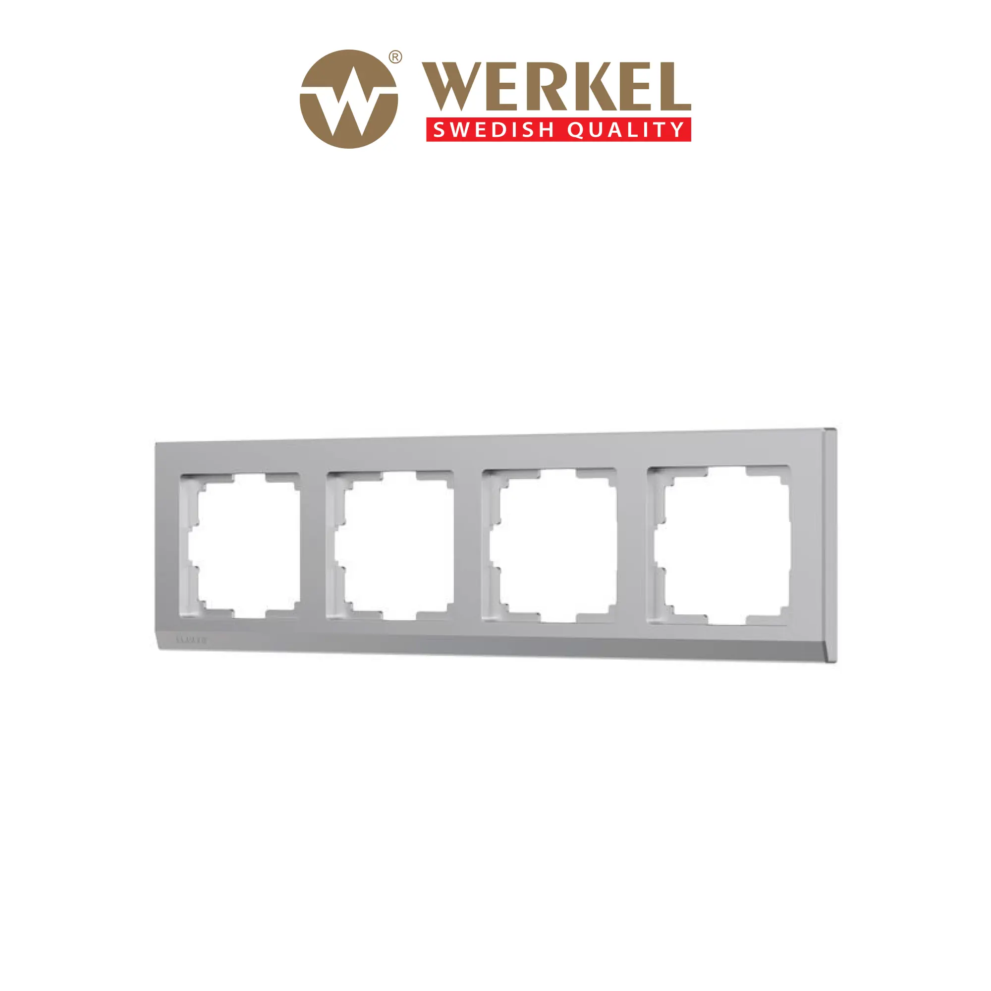 Изображение товара Рамка для розеток и выключателей Werkel Stark 4 поста цвет серебряный