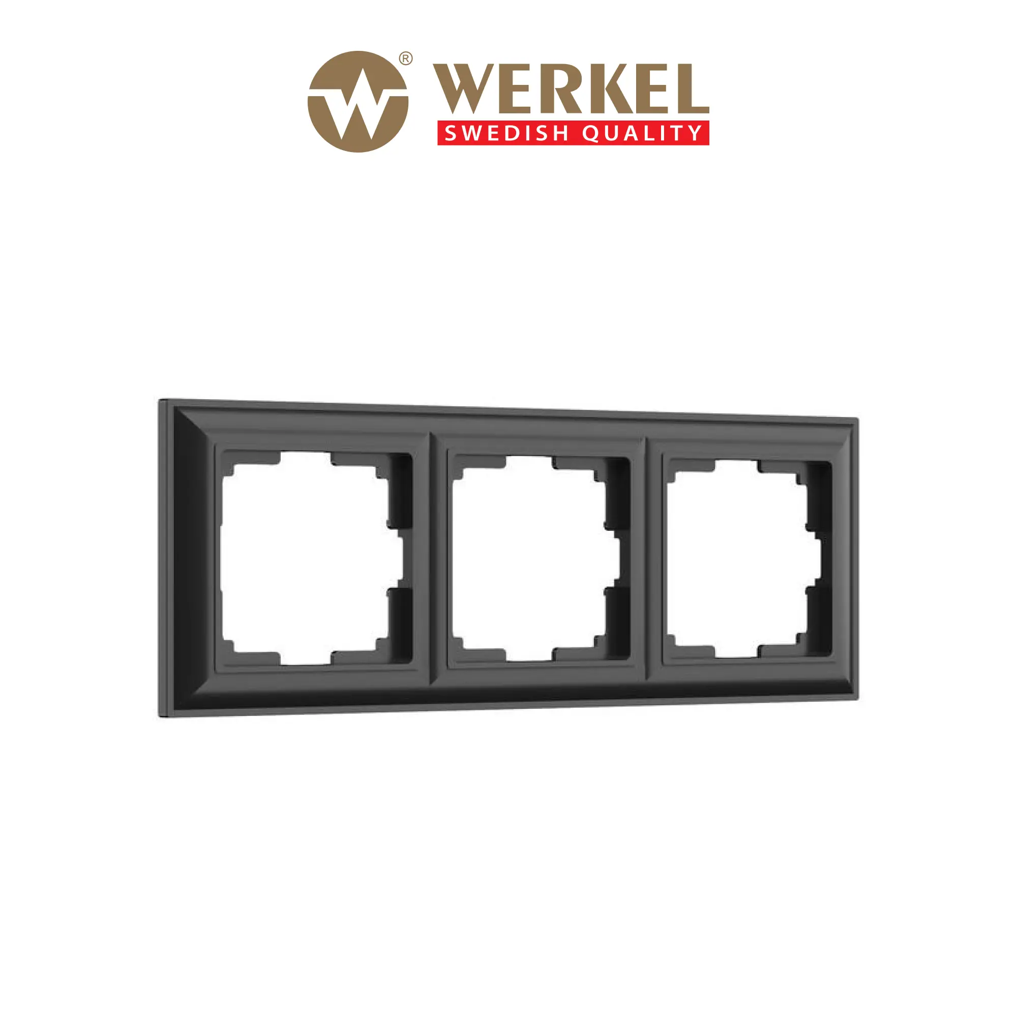 Изображение товара Рамка для розеток и выключателей Werkel Fiore 3 поста цвет черный