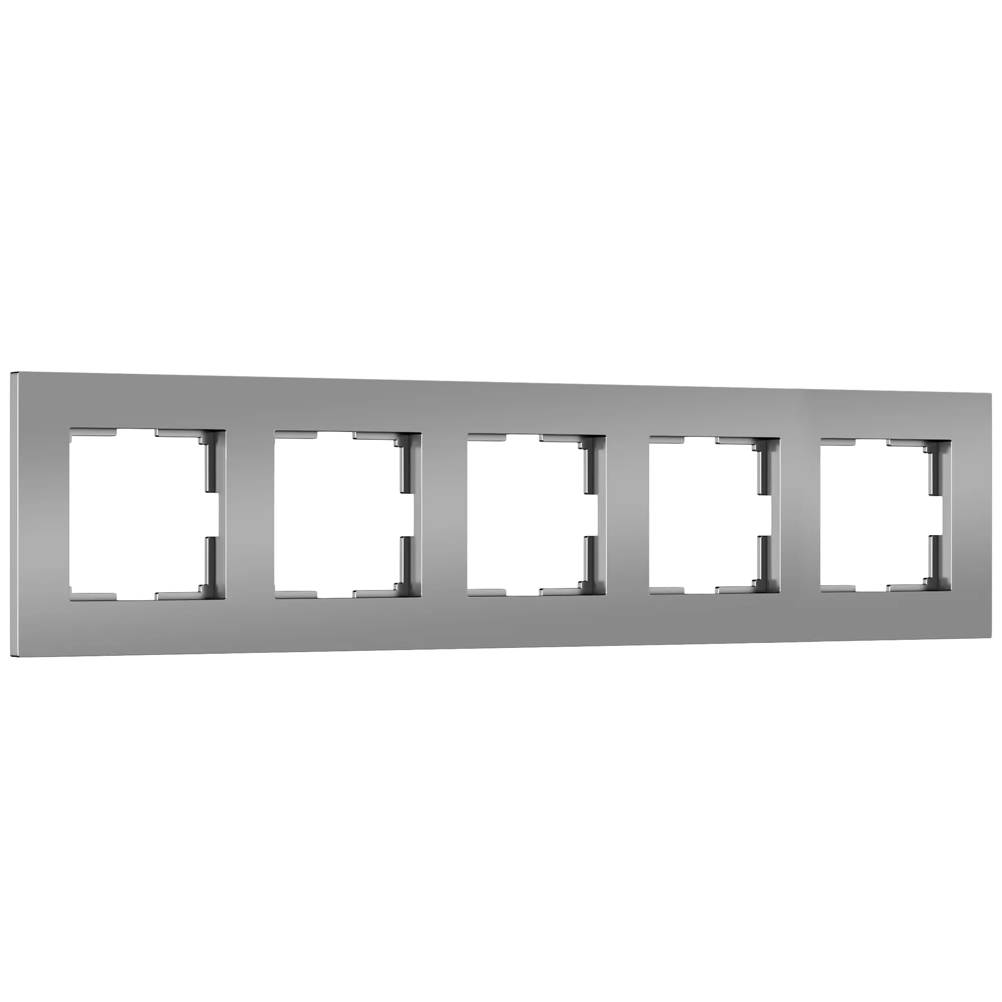 Изображение товара Рамка для розеток и выключателей Werkel Slab 5 постов цвет серебро