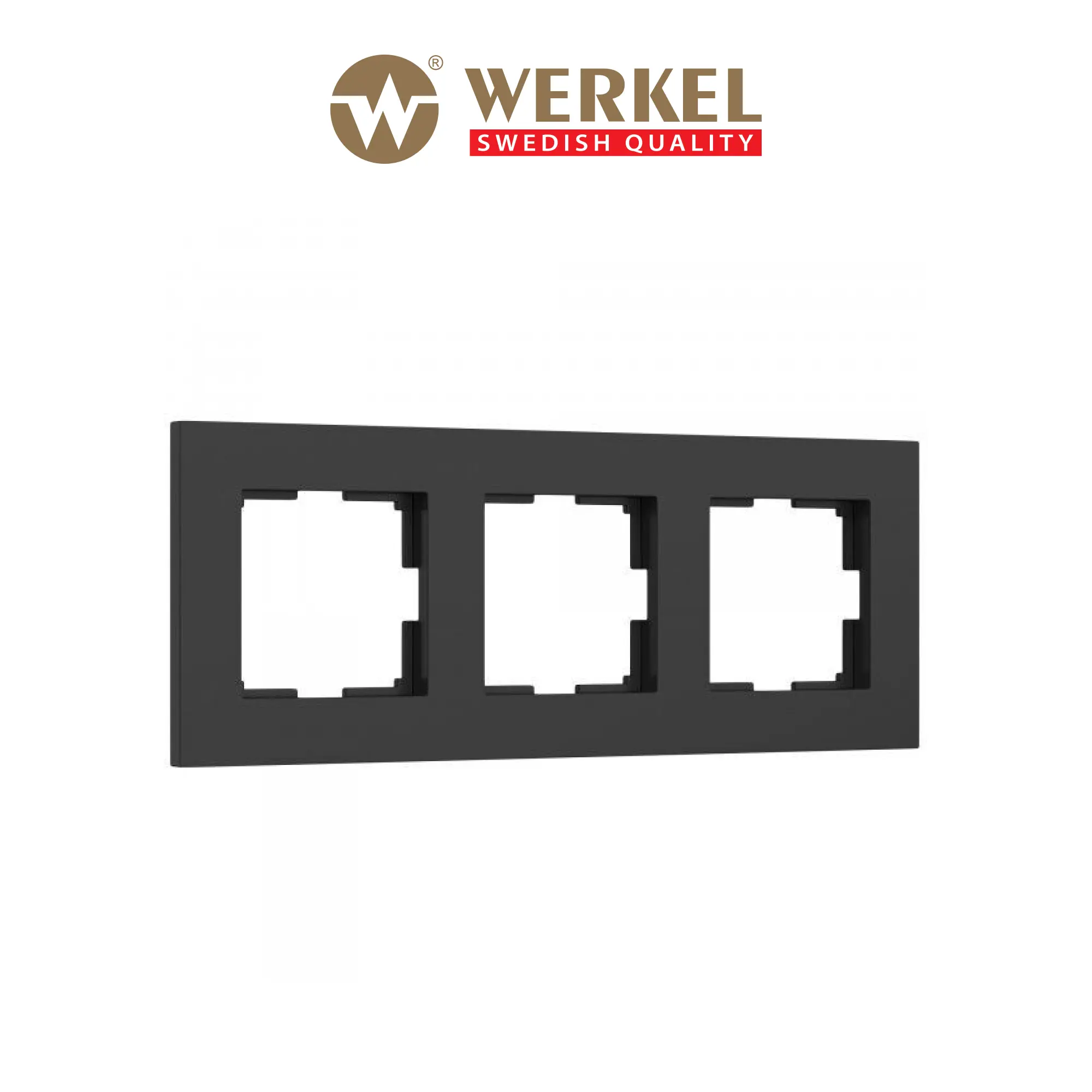 Изображение товара Рамка для розеток и выключателей Werkel Slab W0032908 черный матовый 3 поста
