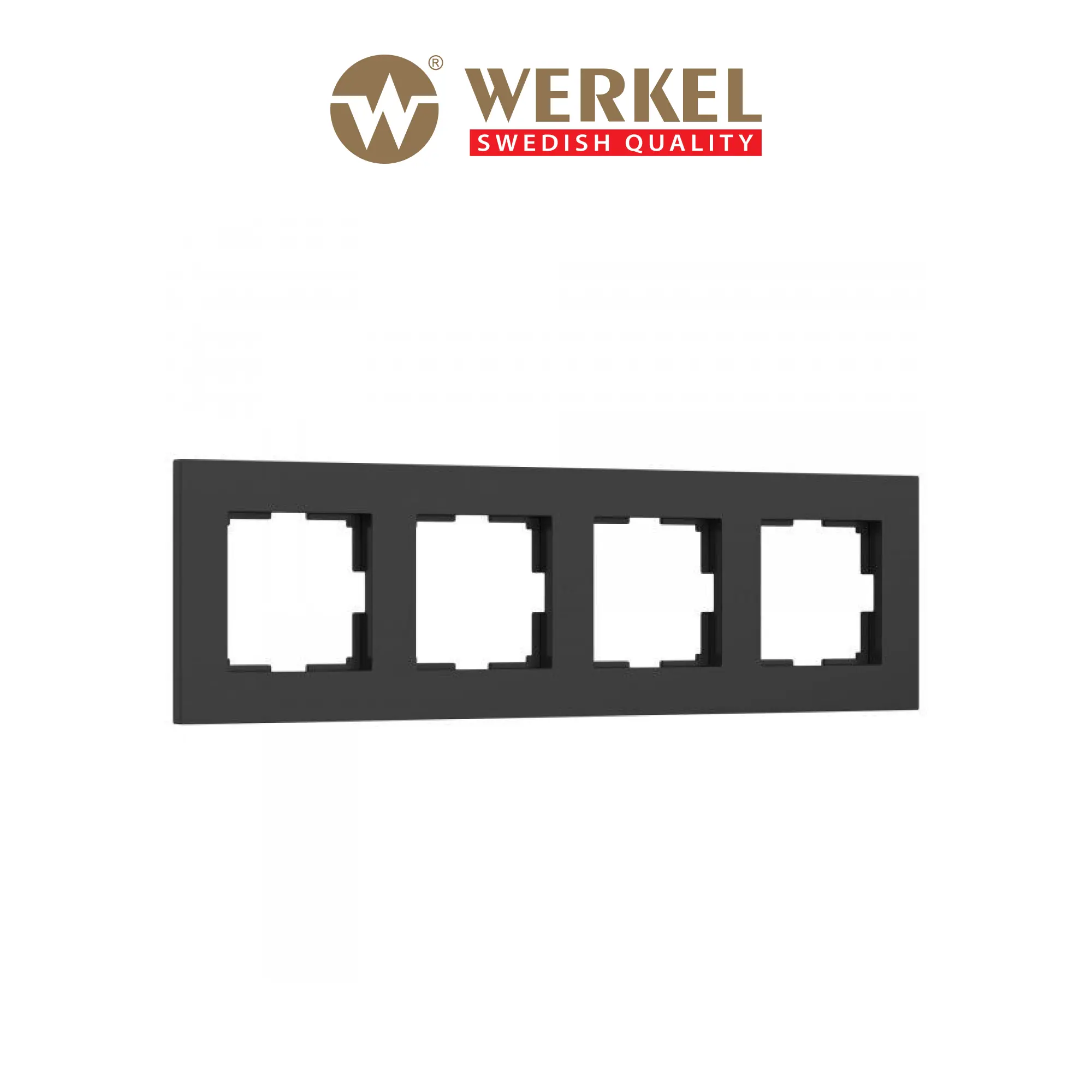 Изображение товара Рамка для розеток и выключателей Werkel Slab W0042908, 4 поста, черный матовый