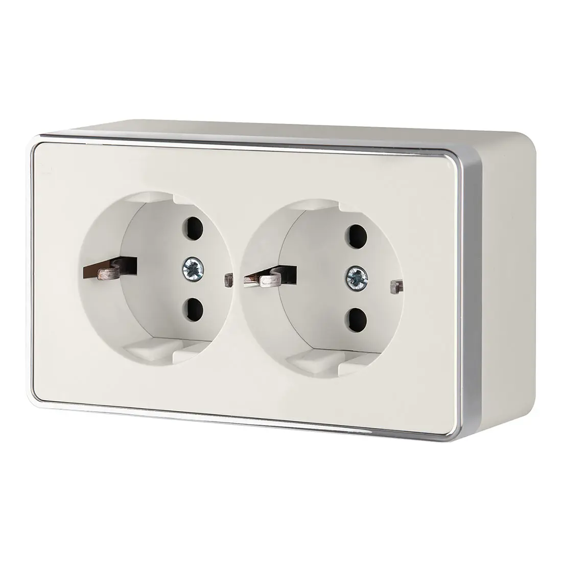 Изображение товара Розетка двойная накладная Werkel Gallant a051560 с заземлением цвет слоновая кость