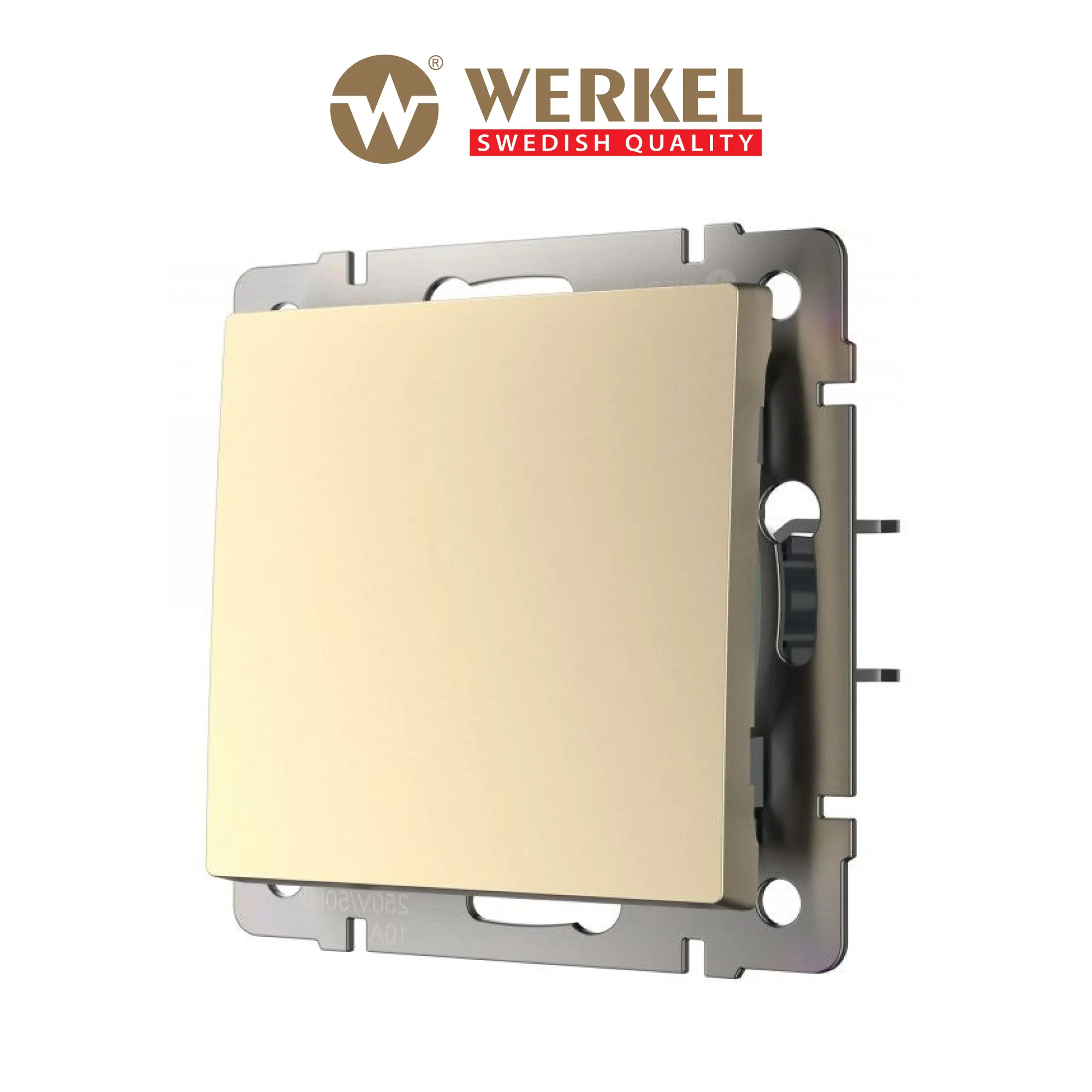 Изображение товара Одноклавишный проходной выключатель Werkel шампань W1112011, встроенный