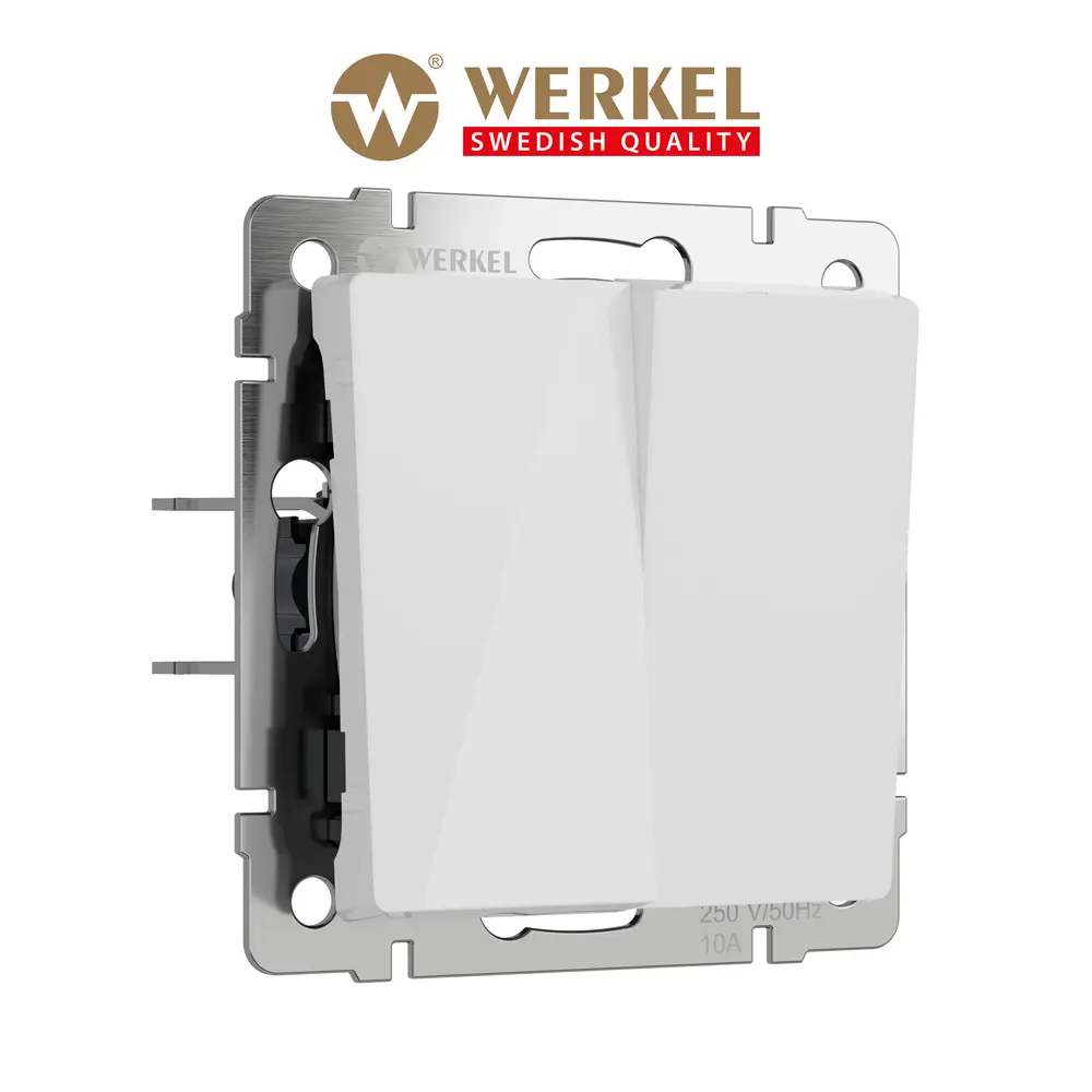 Изображение товара Выключатель перекрестный встраиваемый Werkel Встраиваемые механизмы W1123041 2 клавиши цвет белый